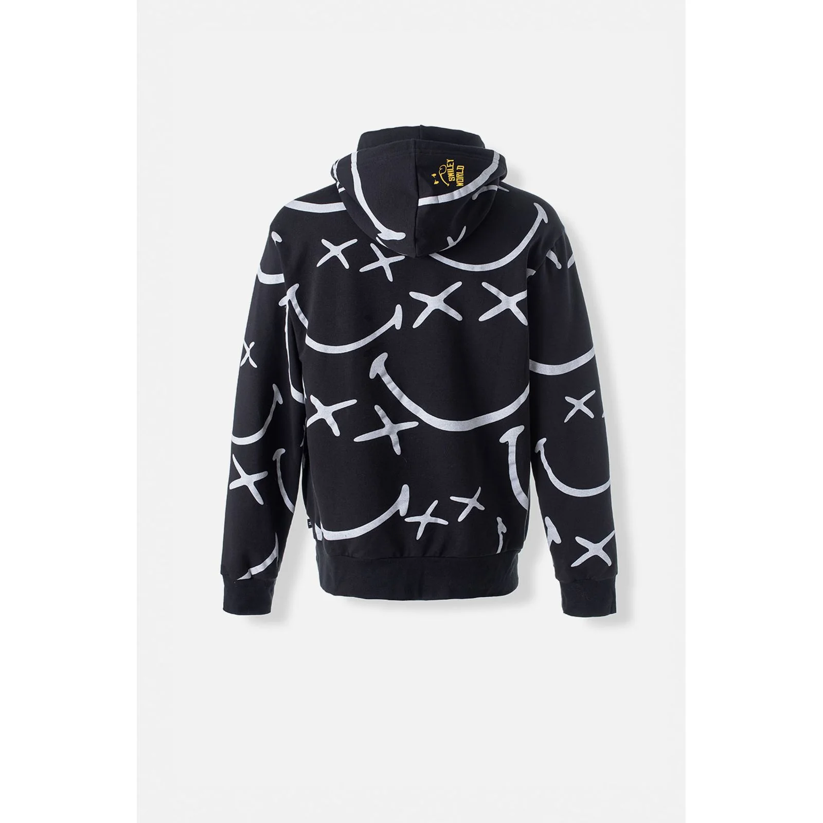 Black and white Smiley Sweatshirt with a Gender Neutral Hood - Image 2