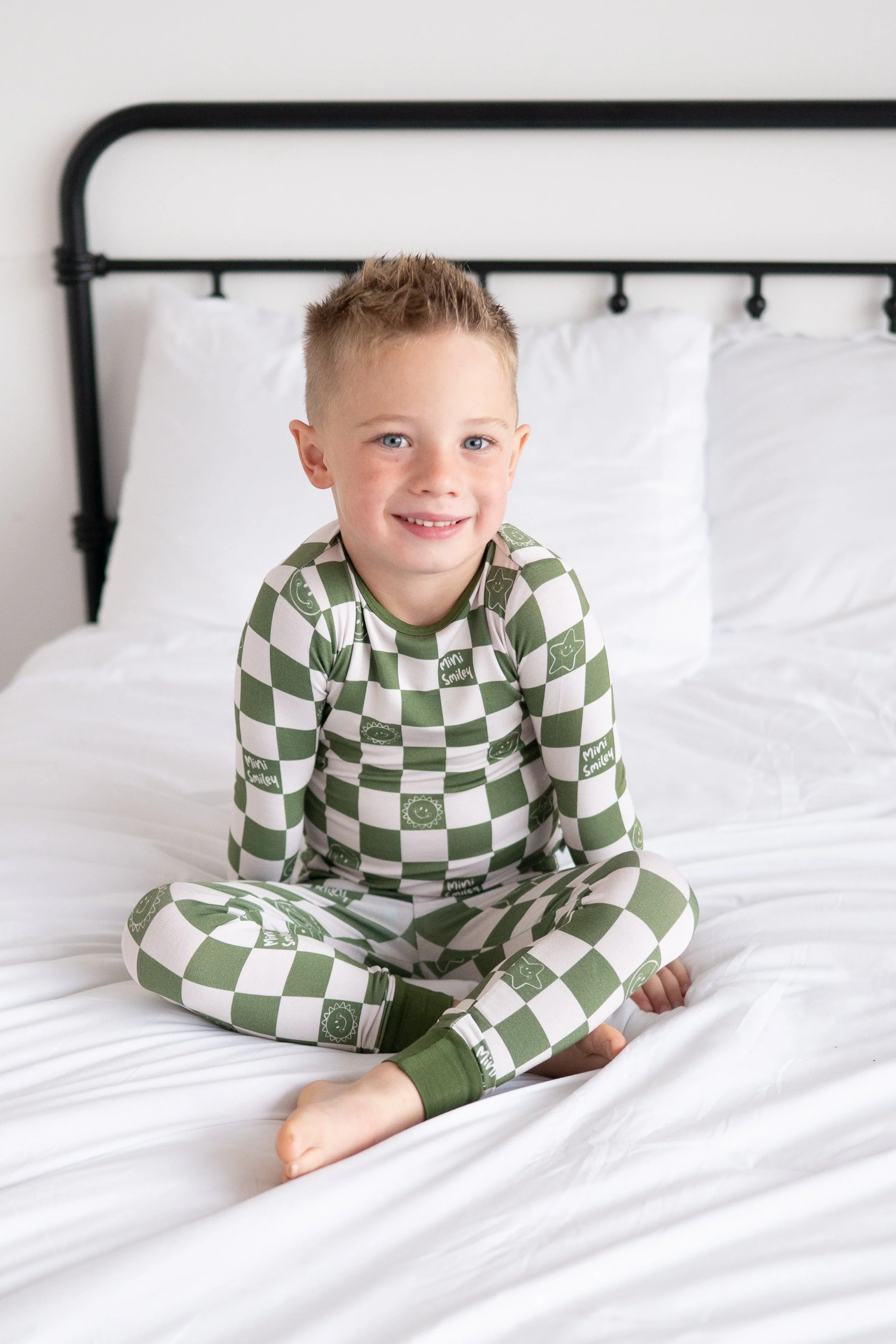 Classic Fit PJ Set - Mini Smiley® Check - Luxe Bamboo - Image 4
