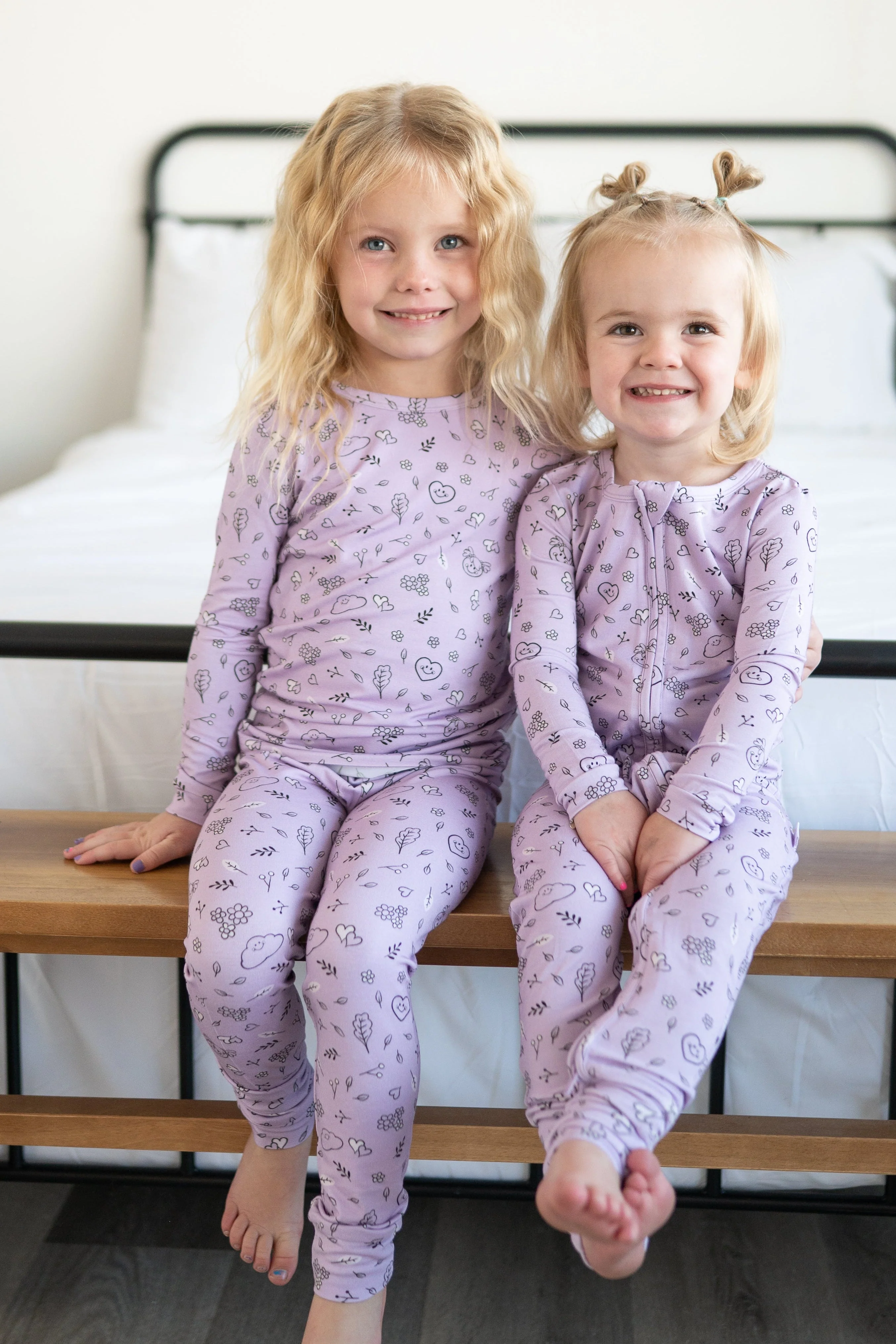 Classic Fit PJ Set - Mini Smiley® Lilac Doodle - Luxe Bamboo - Image 3