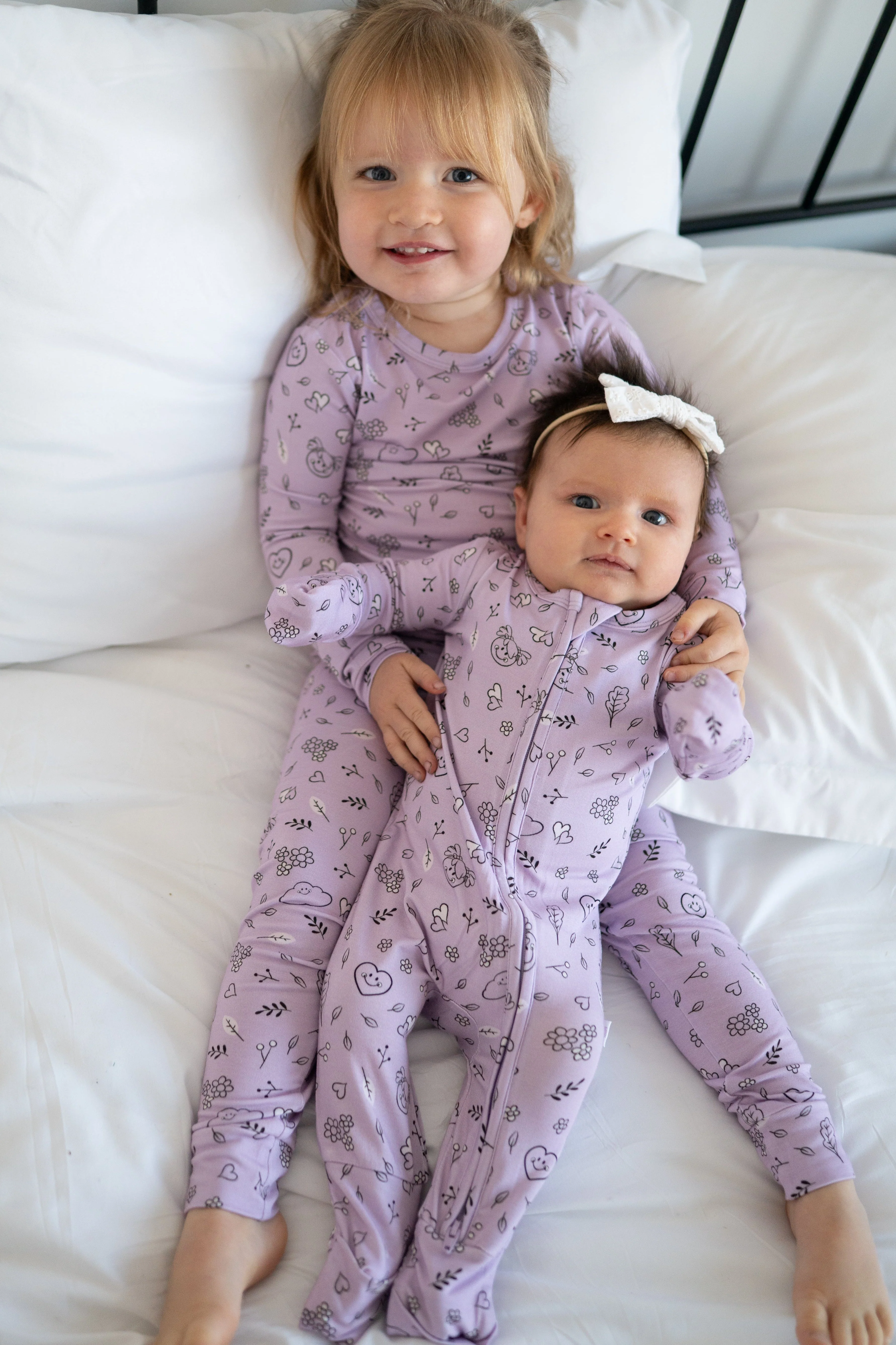 Classic Fit PJ Set - Mini Smiley® Lilac Doodle - Luxe Bamboo - Image 5