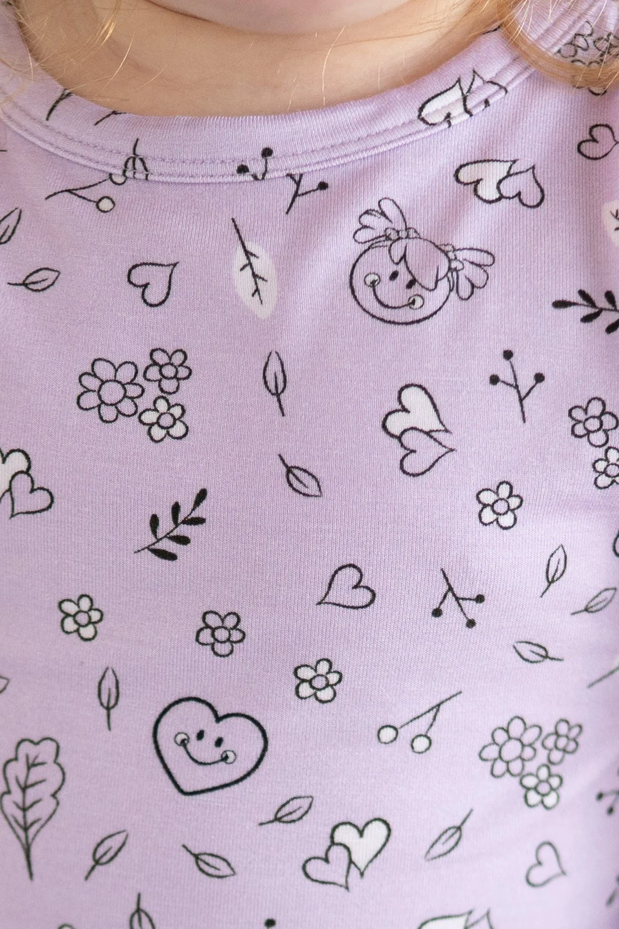 Classic Fit PJ Set - Mini Smiley® Lilac Doodle - Luxe Bamboo - Image 6