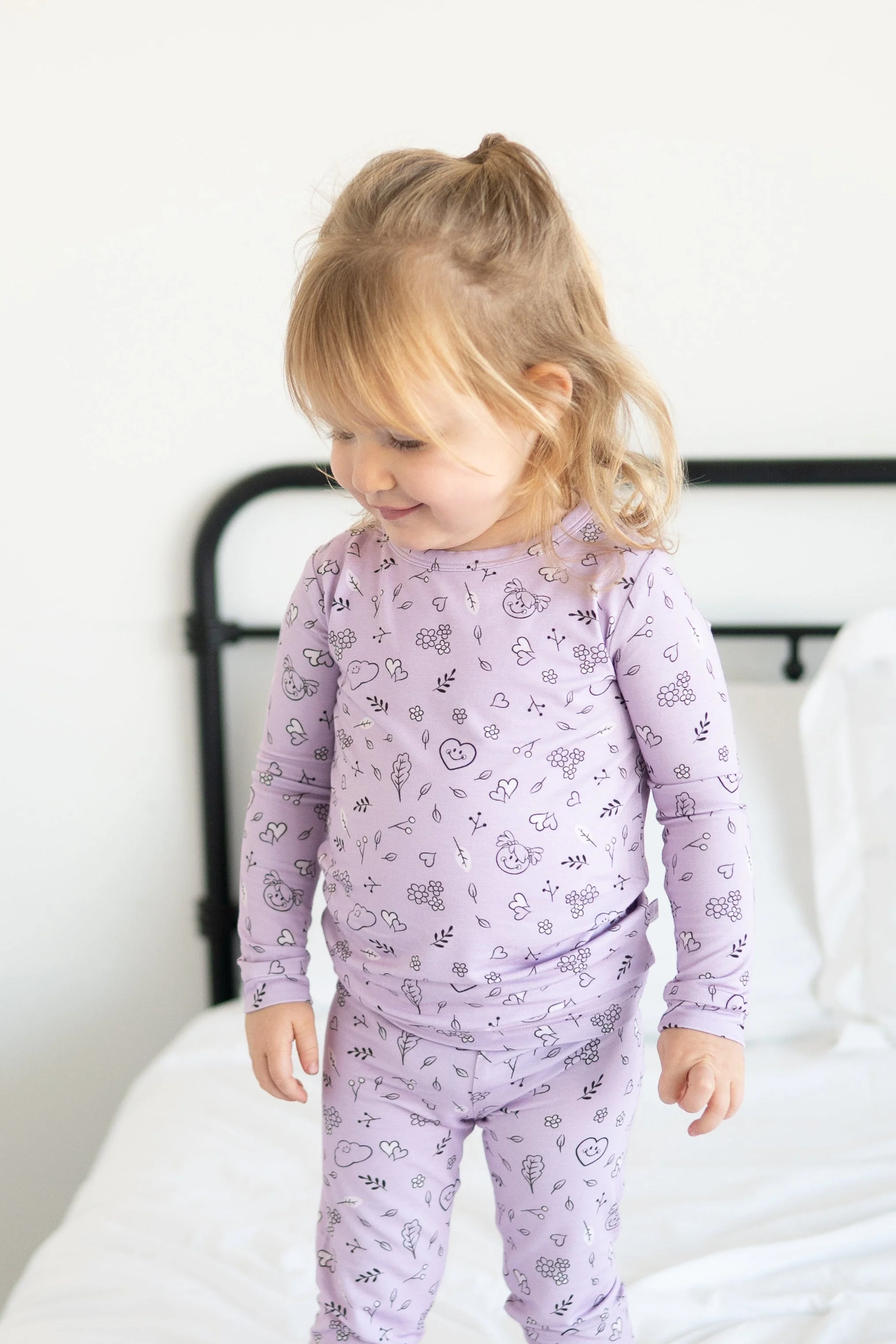 Classic Fit PJ Set - Mini Smiley® Lilac Doodle - Luxe Bamboo - Image 8