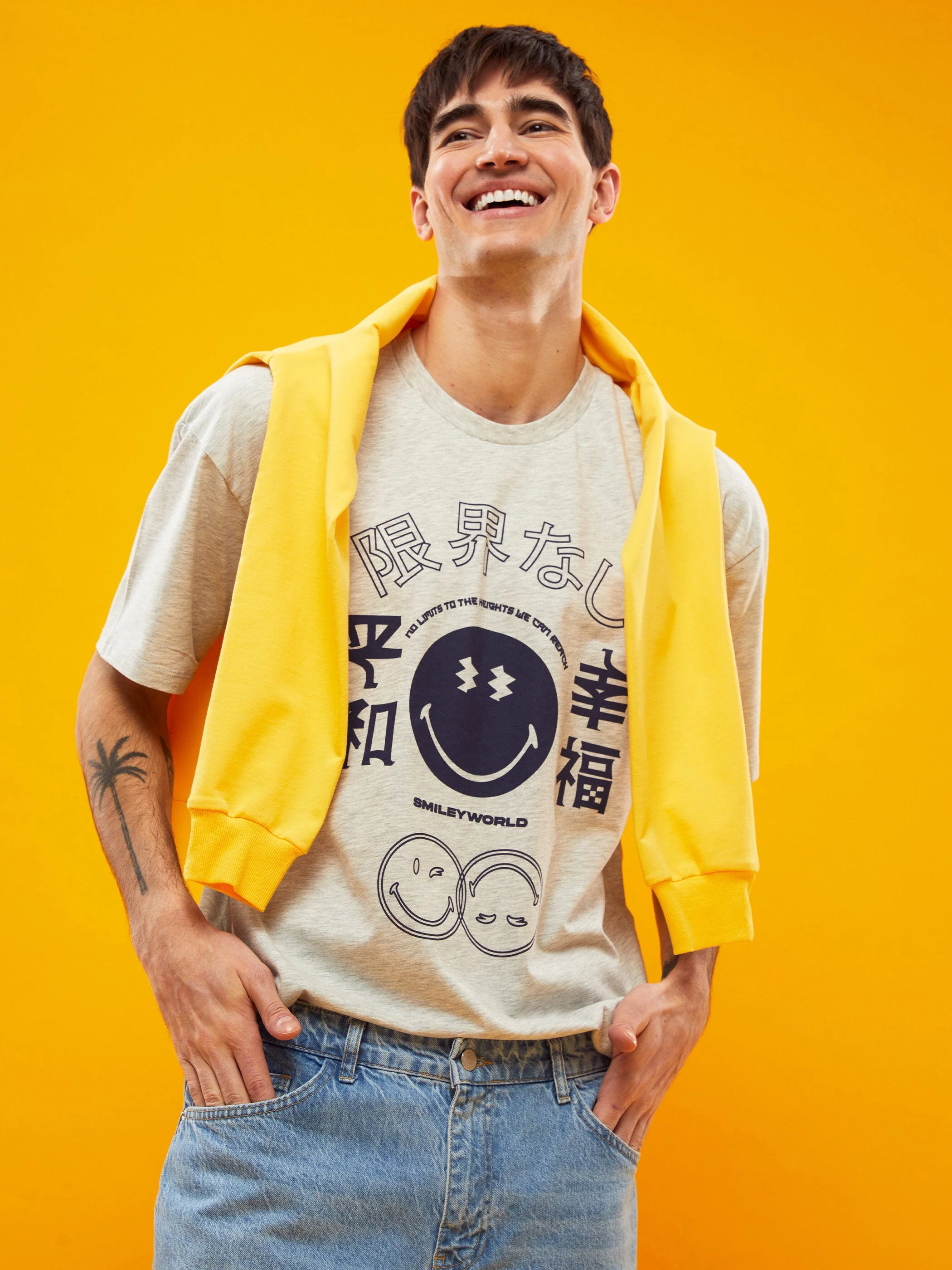 Crew Neck Short Sleeve Printed Combed Cotton Men's T-Shirt - SmileyWorld®
