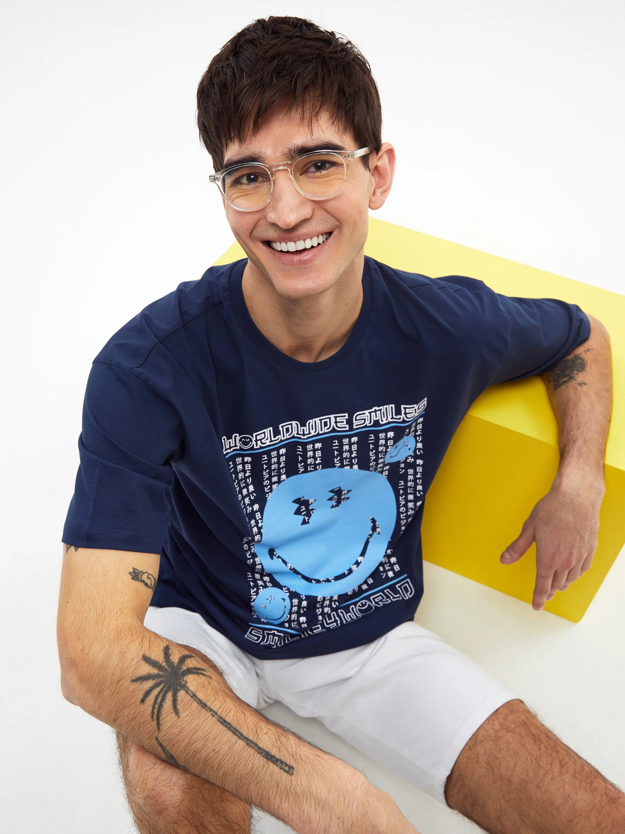 Crew Neck Short Sleeve Printed Combed Cotton Men's T-Shirt - SmileyWorld® - Image 4
