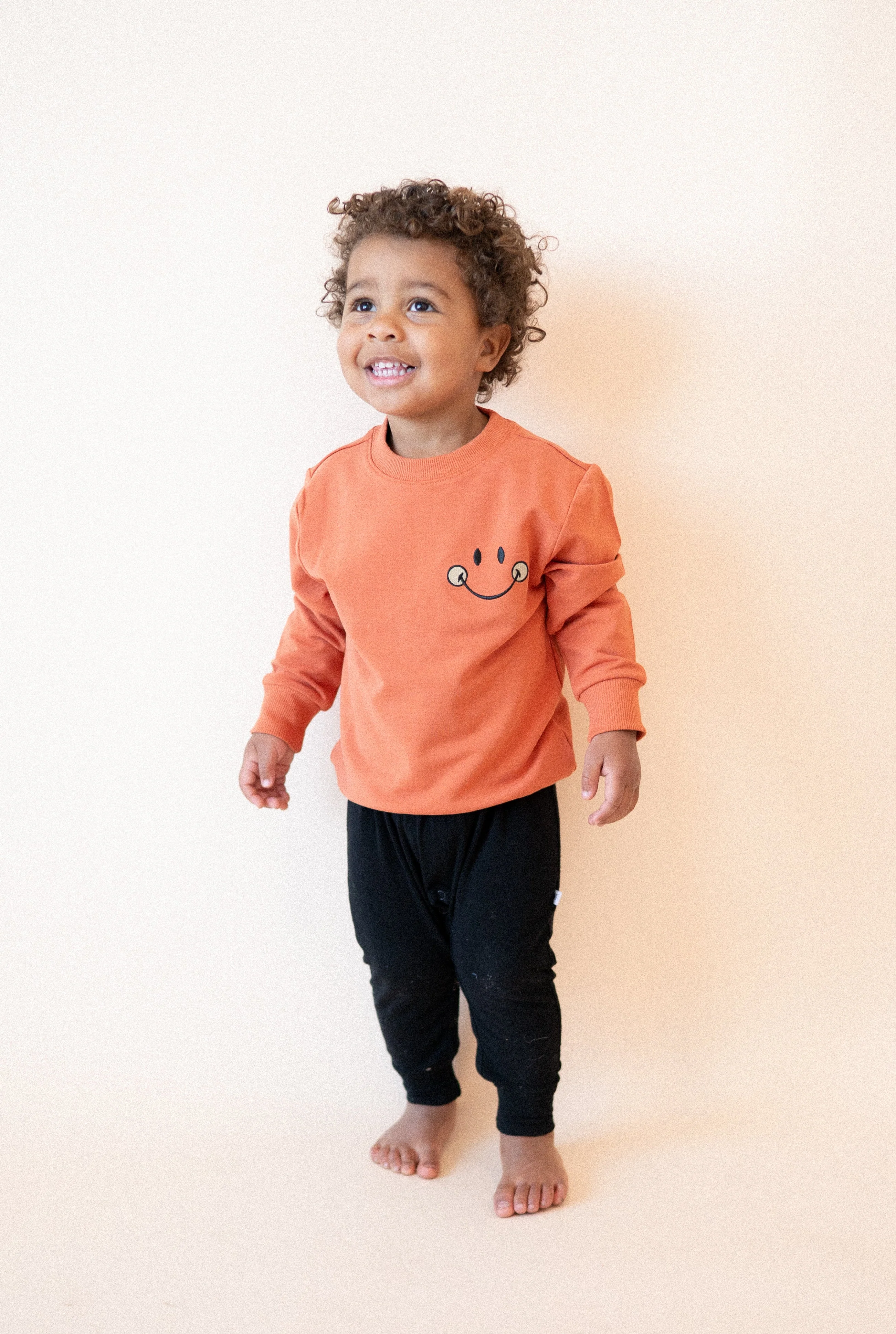 Crewneck - Mini Smiley® Happy Rust - Luxe Bamboo Cotton French Terry - Image 4