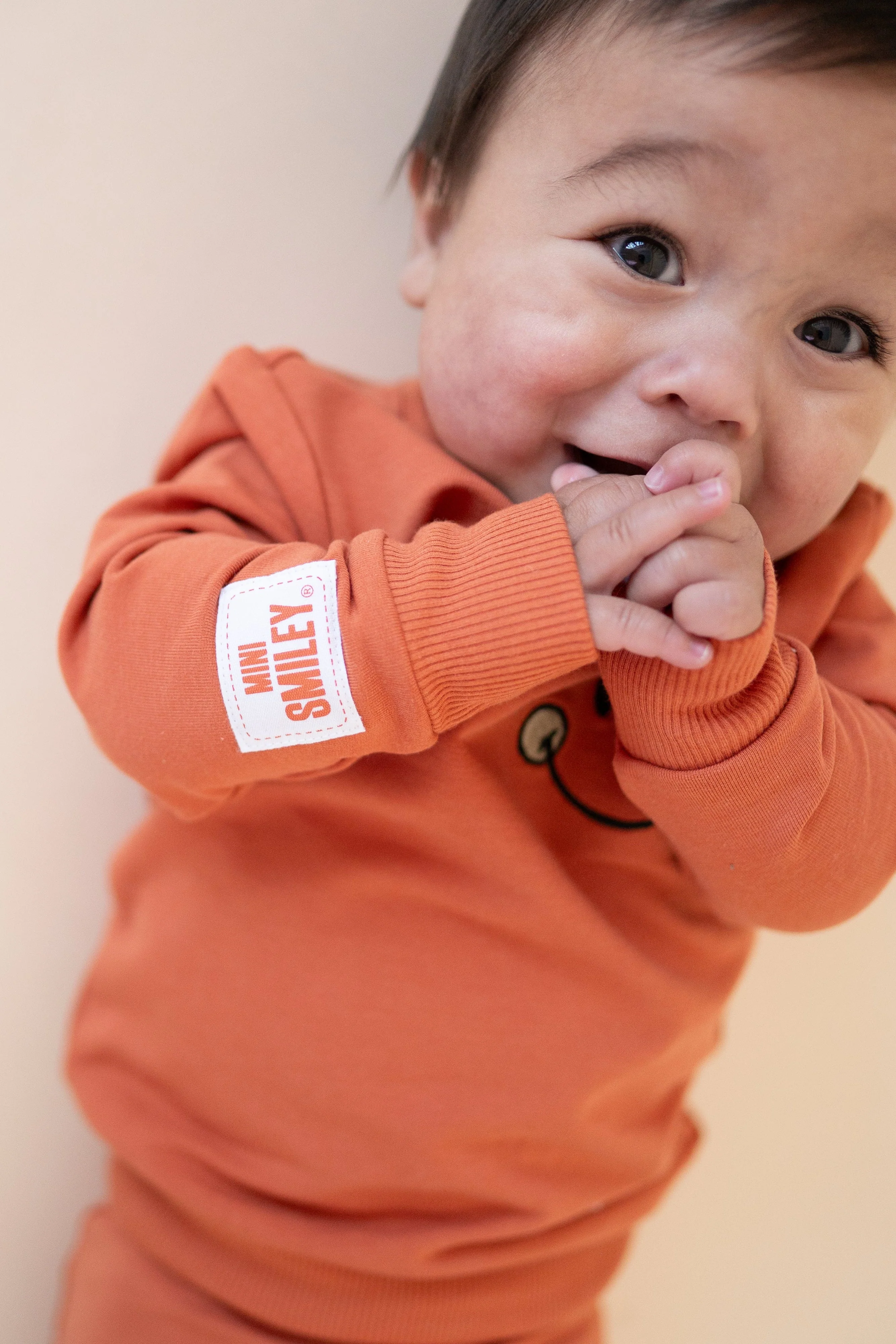 Crewneck - Mini Smiley® Happy Rust - Luxe Bamboo Cotton French Terry - Image 5