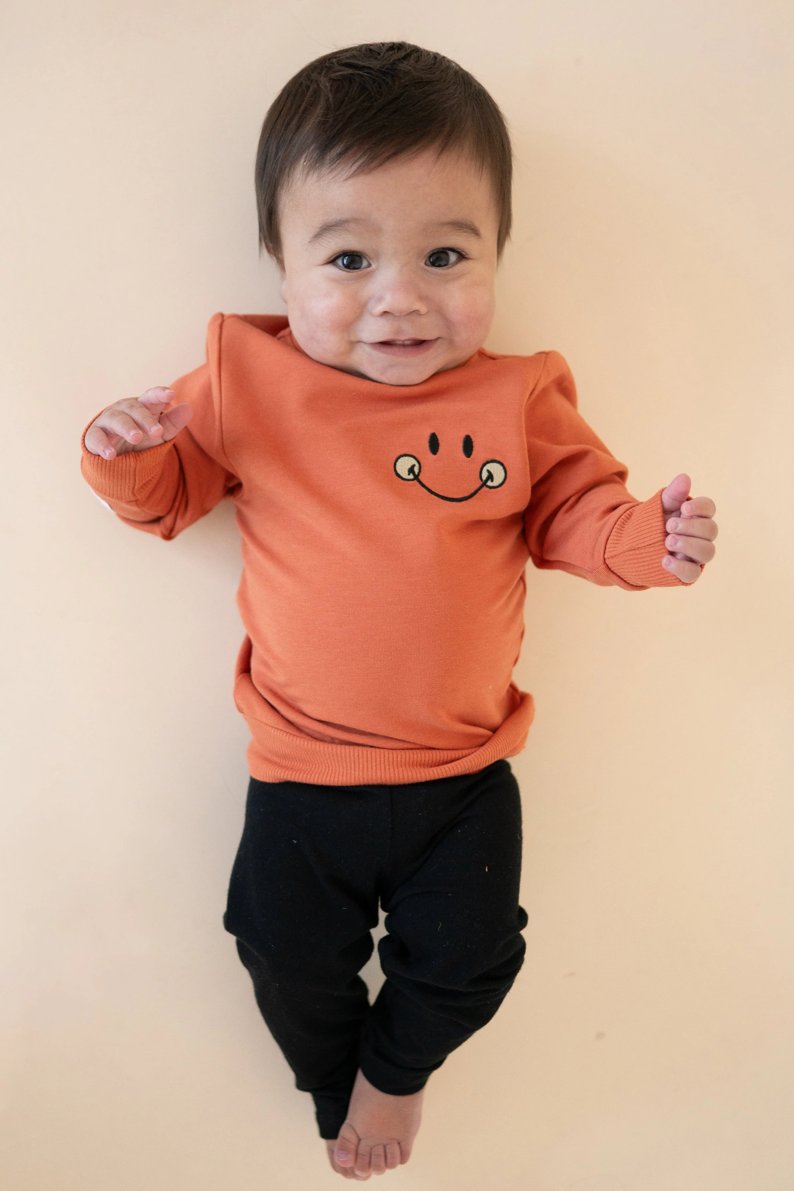 Crewneck - Mini Smiley® Happy Rust - Luxe Bamboo Cotton French Terry - Image 9