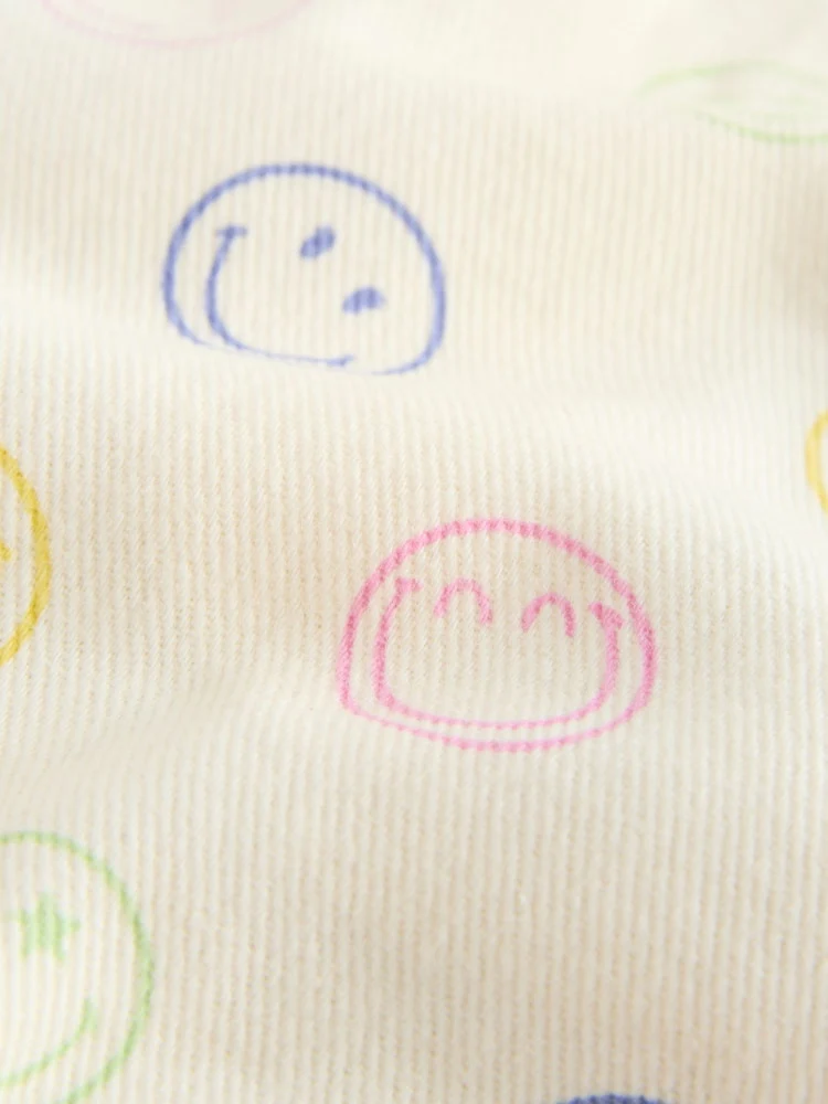 Ecru Multicolour Smiley World Regular Length Frayed Edge Denim Shorts - Image 7