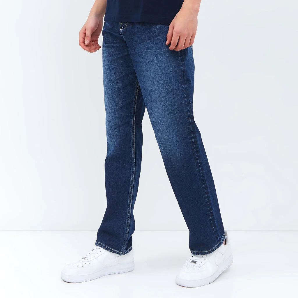 Emba Jeans I Smileyworld - Celana Panjang Loose Straight Fit Material Denim Warna Dark Stone - Freddy - Image 3