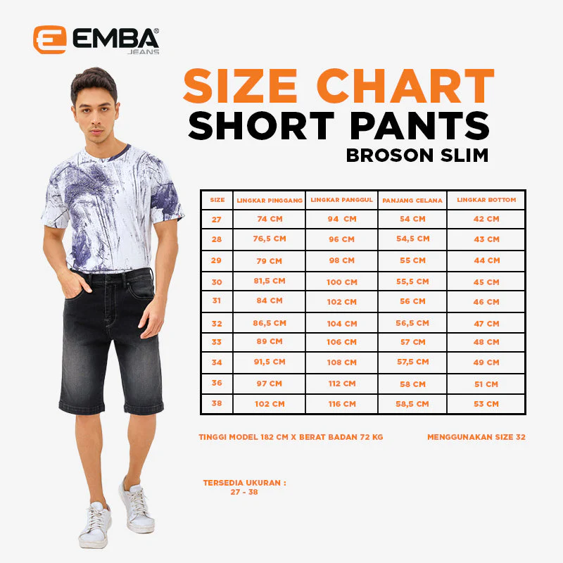 Emba Jeans I Smileyworld - Celana Pendek Denim Smiley Regularfit Non Stretch Medium Stone - Brymenn - Image 7
