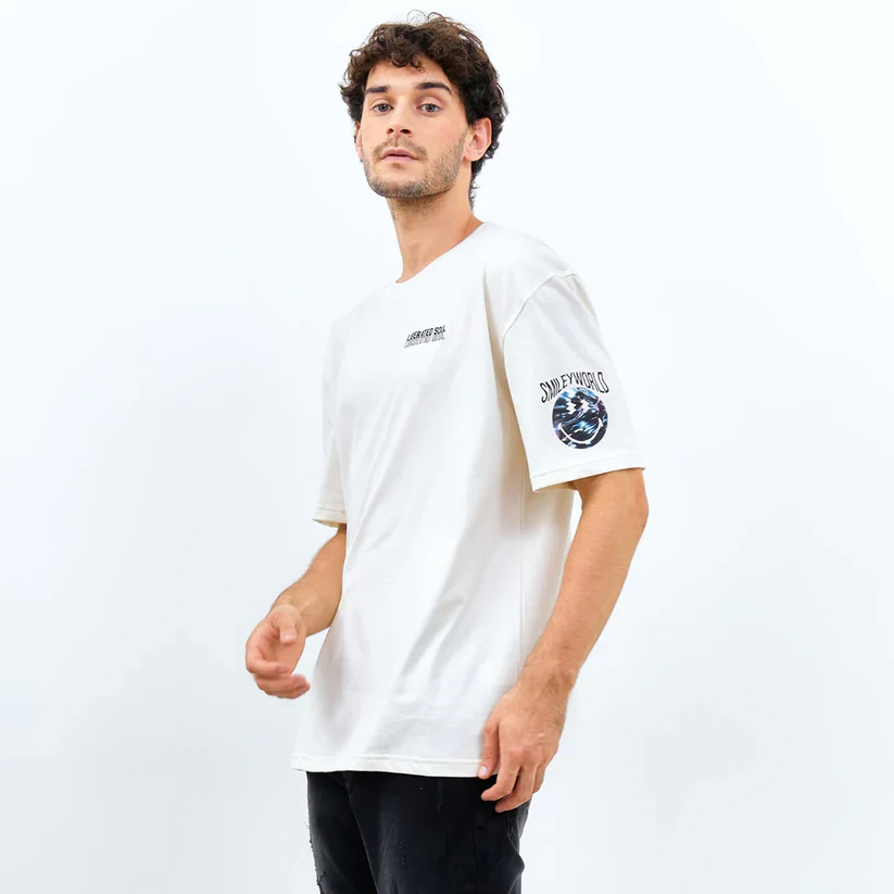Emba Jeans I Smileyworld - T-Shirt Smiley Oversize Material Single Jersey Warna Putih - Buckley - Image 2