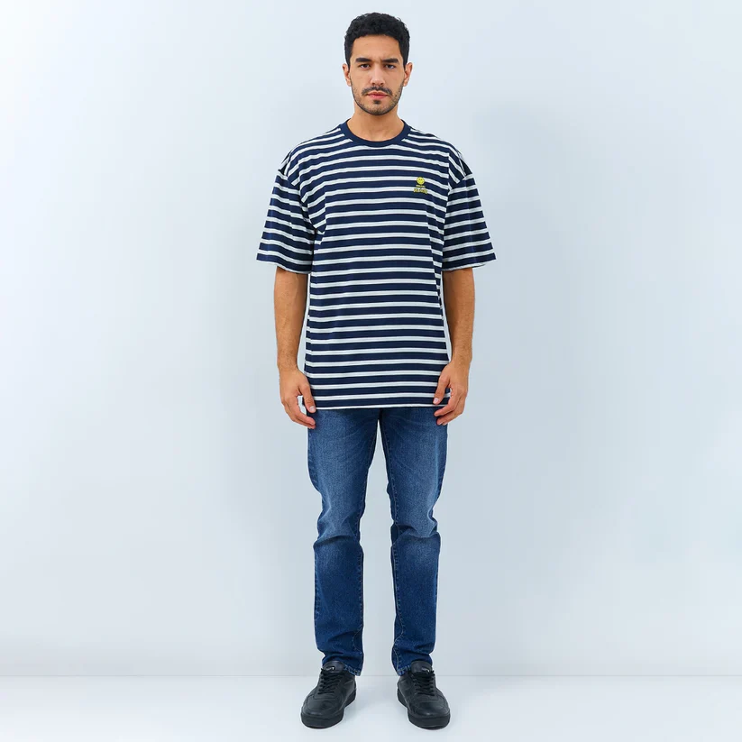 Emba Jeans I Smileyworld - T-Shirt Smiley Oversize Motif Garis Material Single Jersey - Vincent - Image 8