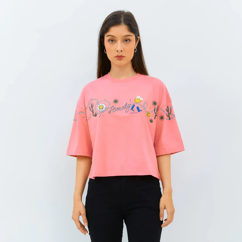 Emba Ladies | Smiley World - T-Shirt Oversize Material Katun - Helga