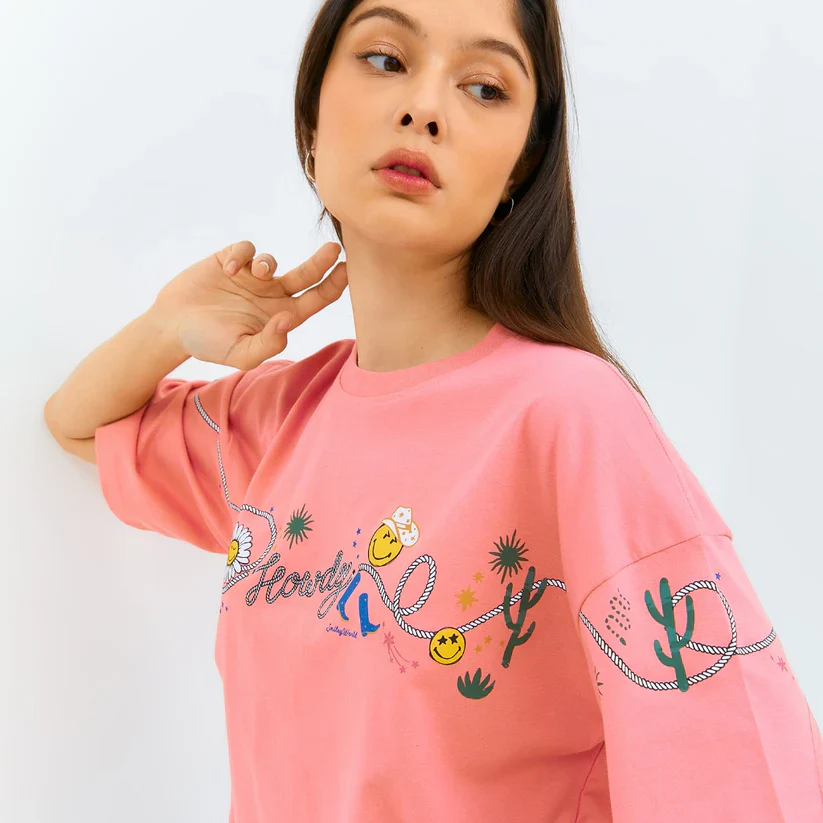 Emba Ladies | Smiley World - T-Shirt Oversize Material Katun - Helga - Image 4
