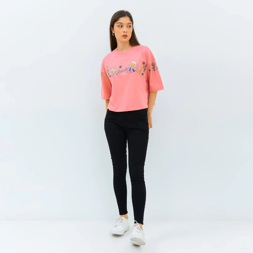 Emba Ladies | Smiley World - T-Shirt Oversize Material Katun - Helga - Image 5