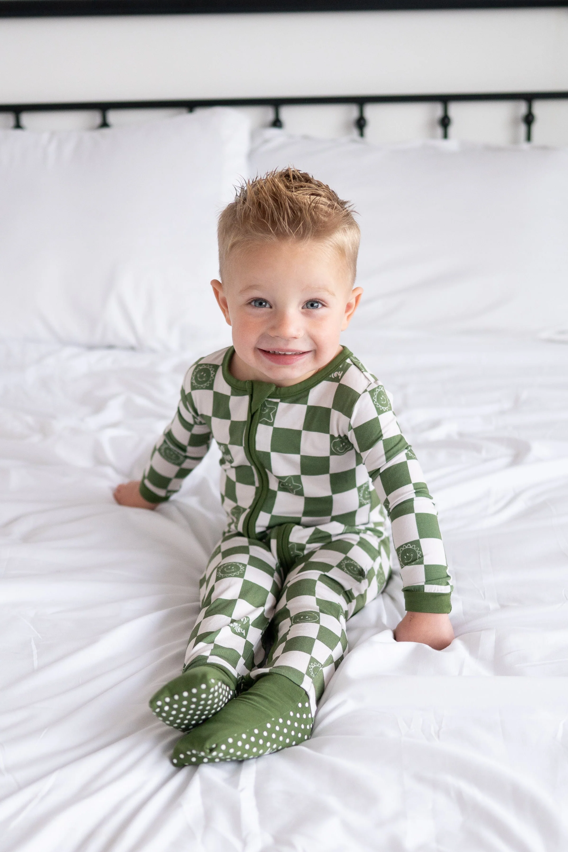 Flexi-Fit Zip PJ - Mini Smiley® Check - Luxe Bamboo - Image 3