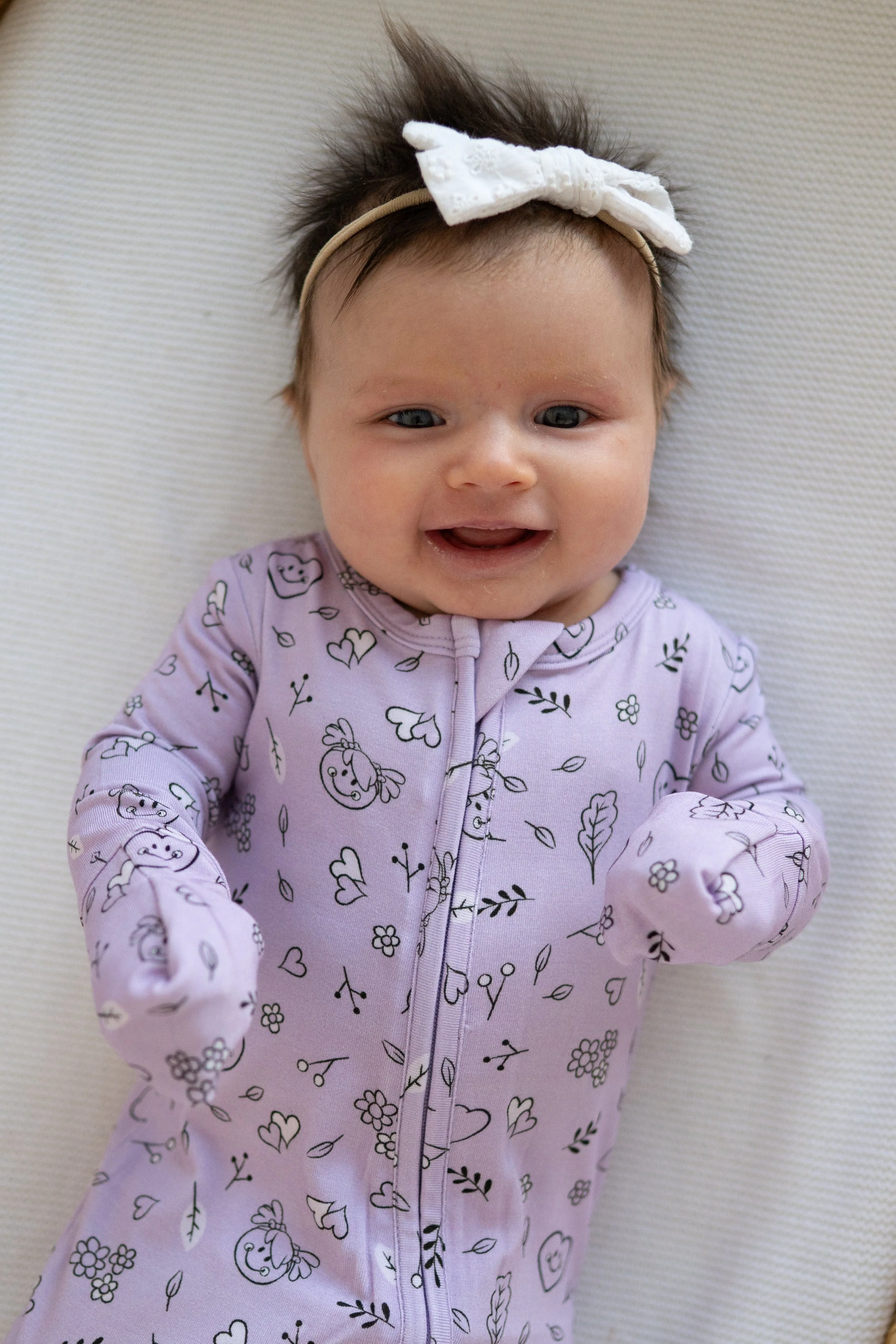 Flexi-Fit Zip PJ - Mini Smiley® Lilac Doodle - Luxe Bamboo - Image 3