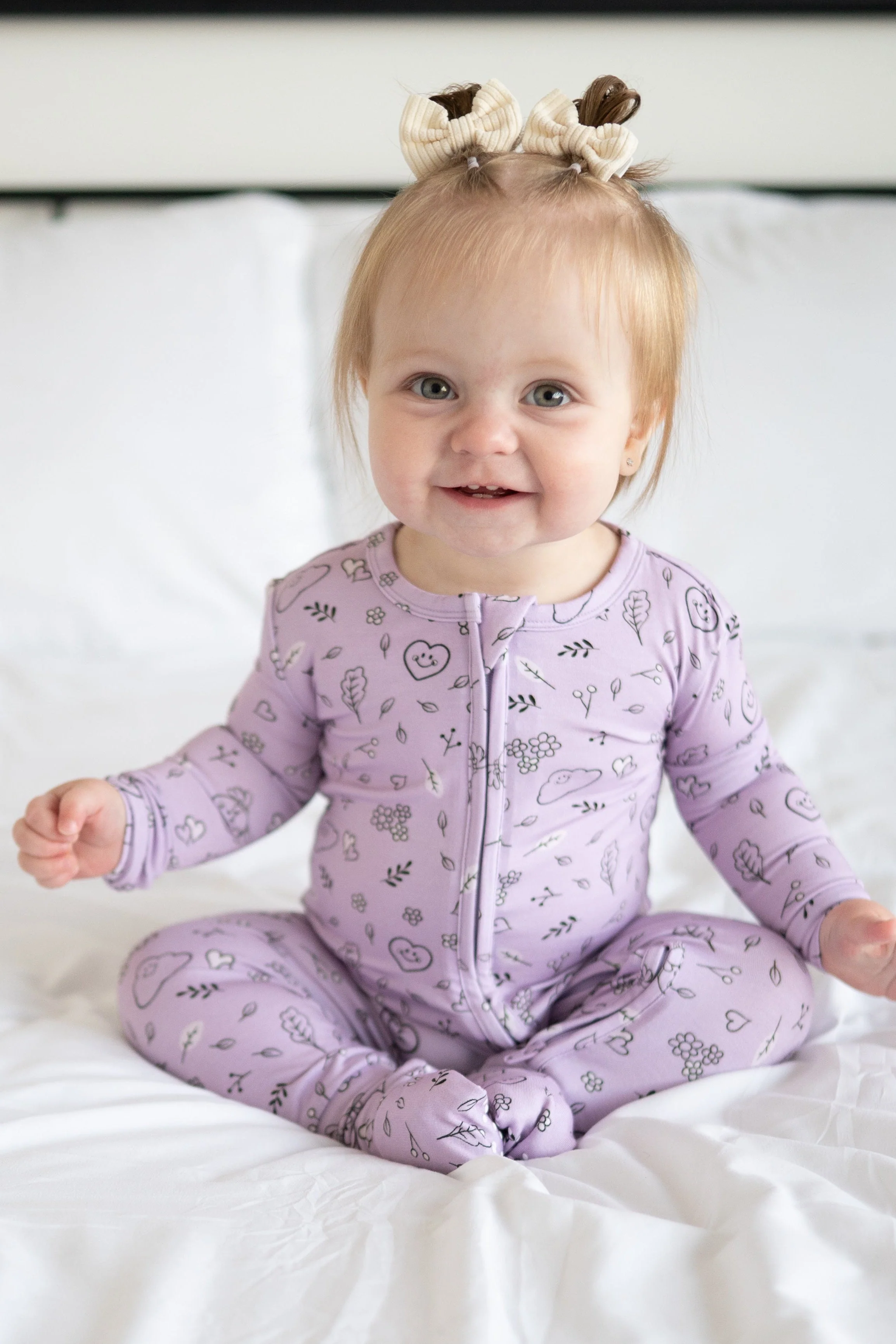 Flexi-Fit Zip PJ - Mini Smiley® Lilac Doodle - Luxe Bamboo - Image 5
