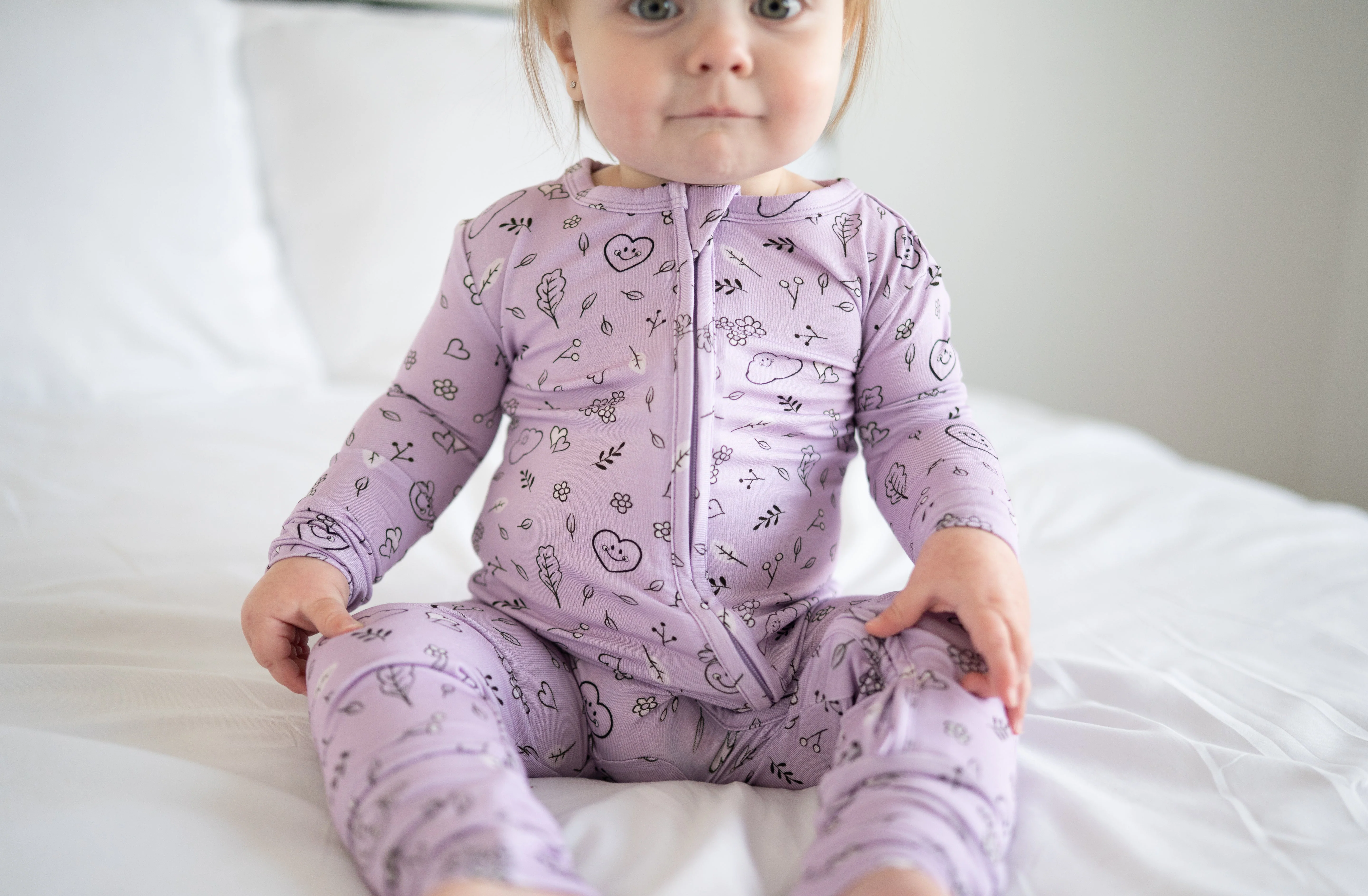 Flexi-Fit Zip PJ - Mini Smiley® Lilac Doodle - Luxe Bamboo - Image 6