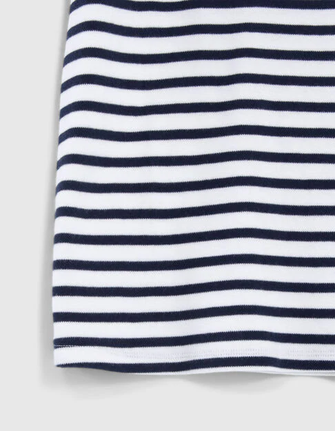 Girls’ Sailor-Stripe Cotton Dress, SmileyWorld Tulle Sleeves - Image 6