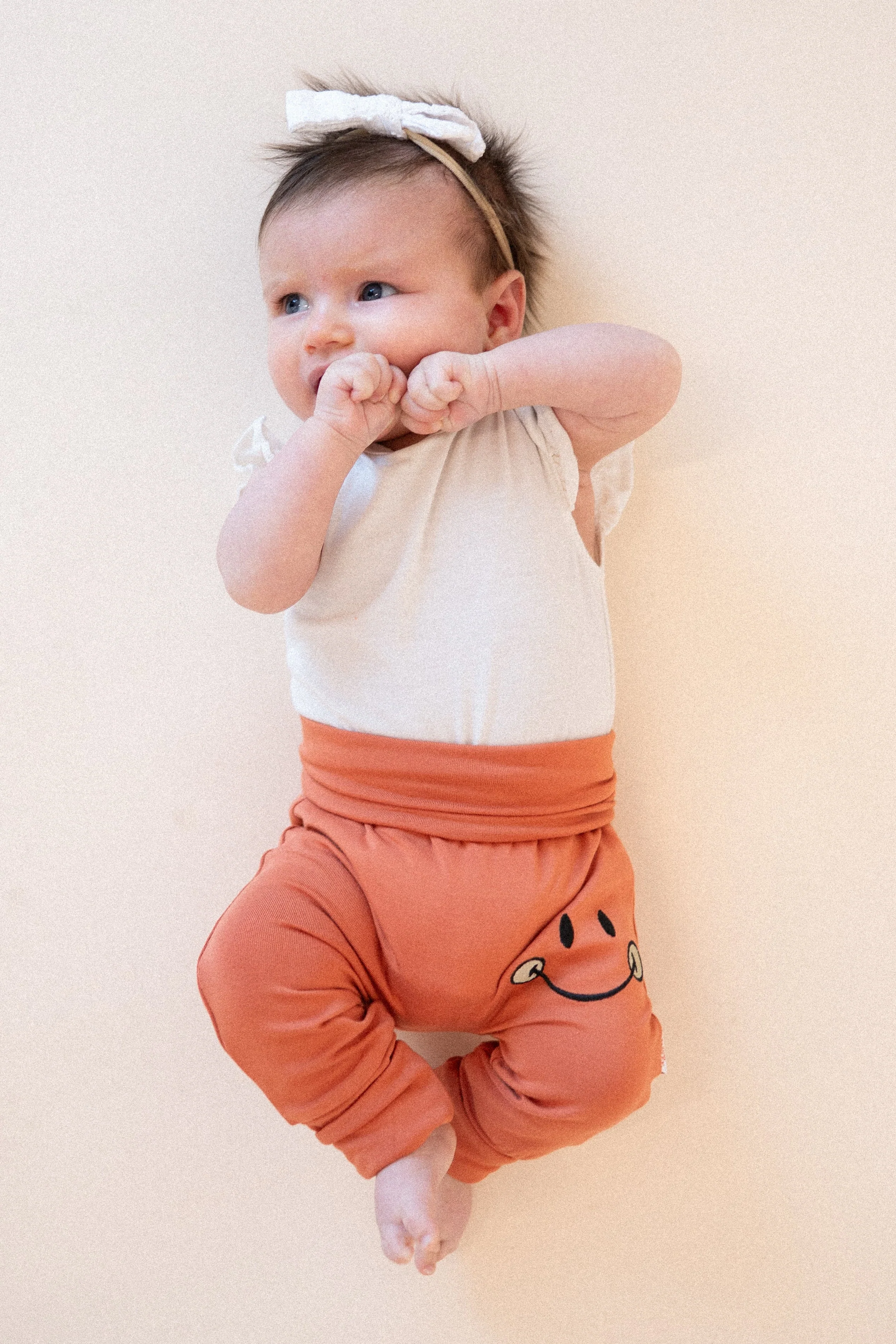 Grow With Me Pant - Mini Smiley® Happy Rust - Luxe Bamboo - Image 10