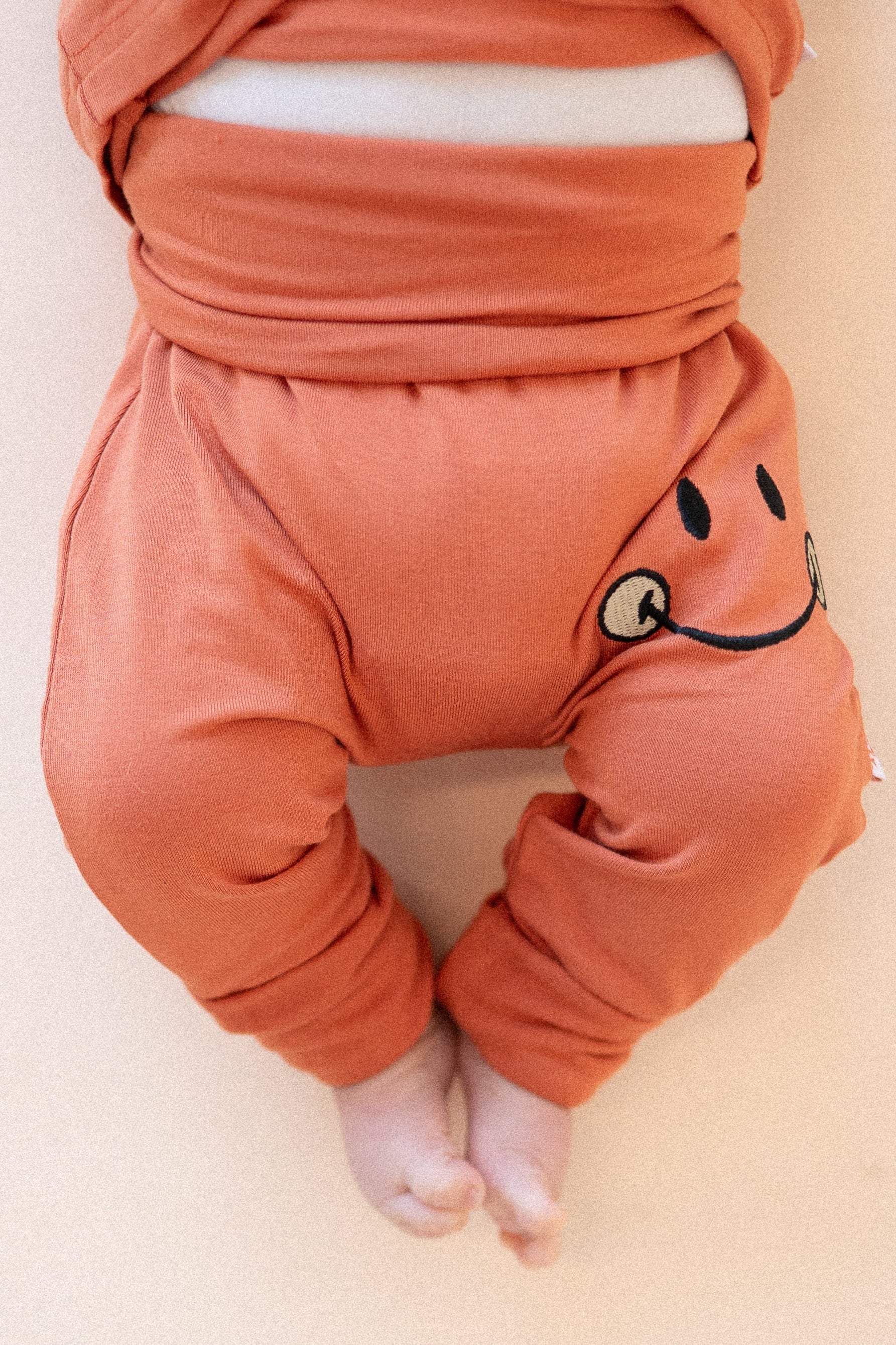 Grow With Me Pant - Mini Smiley® Happy Rust - Luxe Bamboo - Image 7