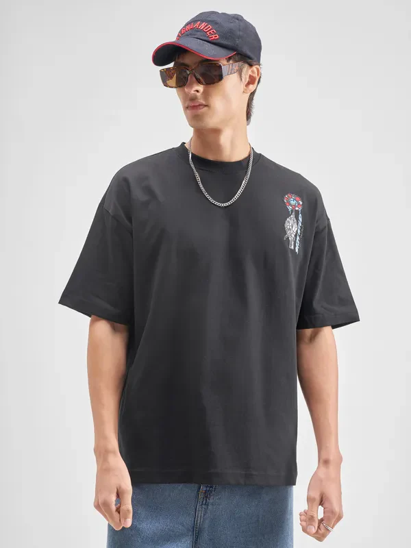 Highlander Men Black SmileyWorld® Printed Round Neck T-Shirt - Image 3