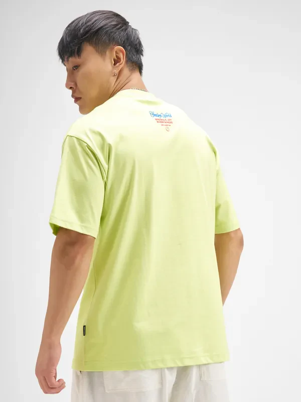 Highlander Men Green SmileyWorld® Printed Round Neck T-Shirt - Image 3