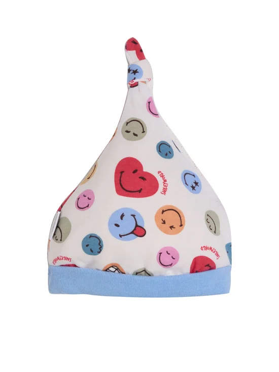 Infant Hat Collection SmileyWorld Printed Off White Free Size - Image 2
