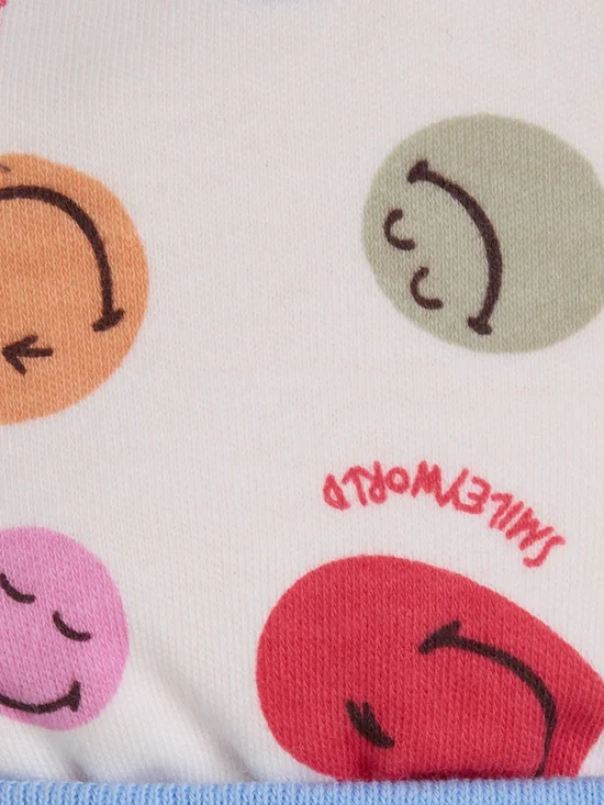 Infant Hat Collection SmileyWorld Printed Off White Free Size - Image 3