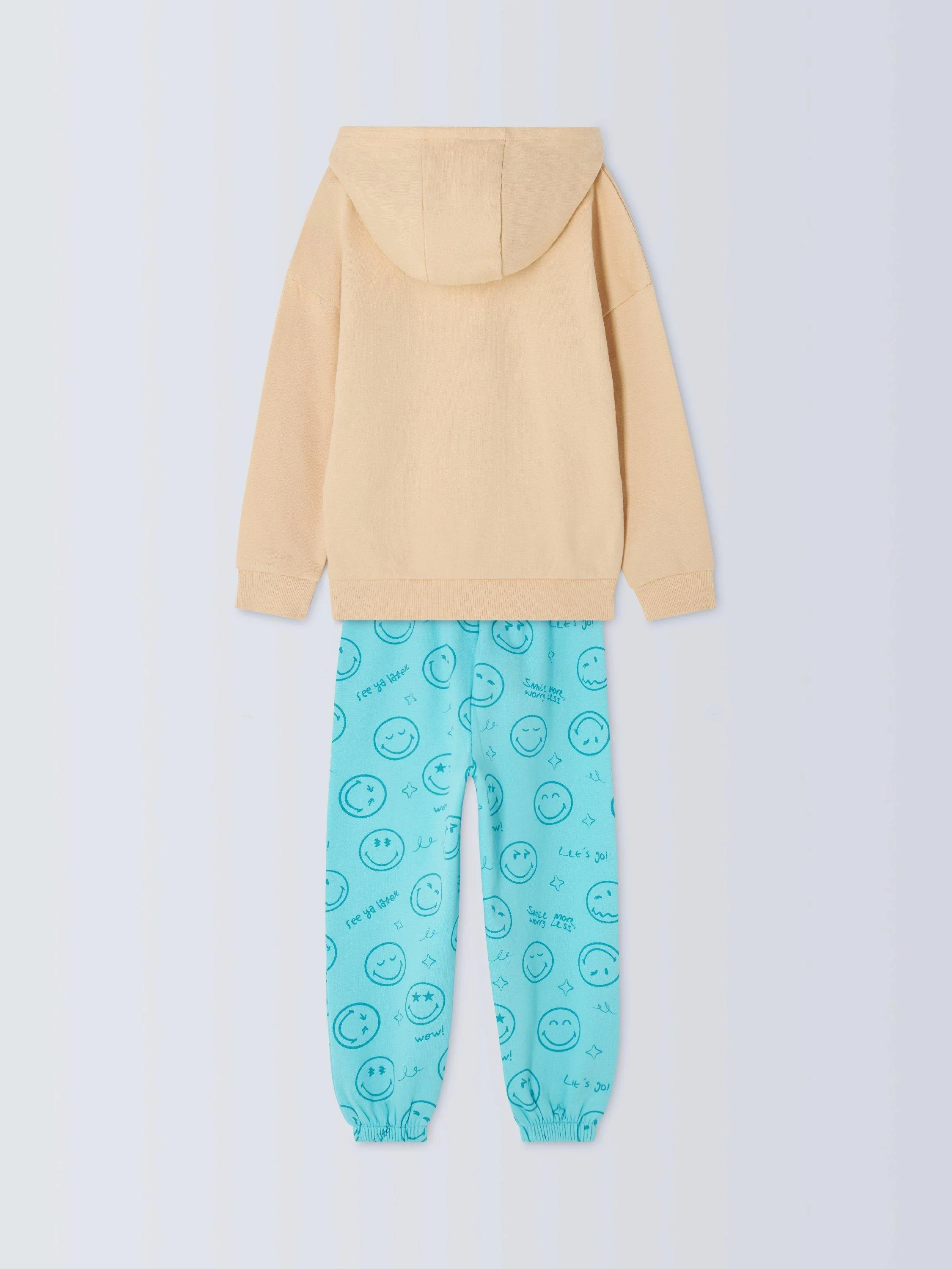 Kids' Smiley World Hoodie & Joggers Set, Tibetan Stone - Image 4