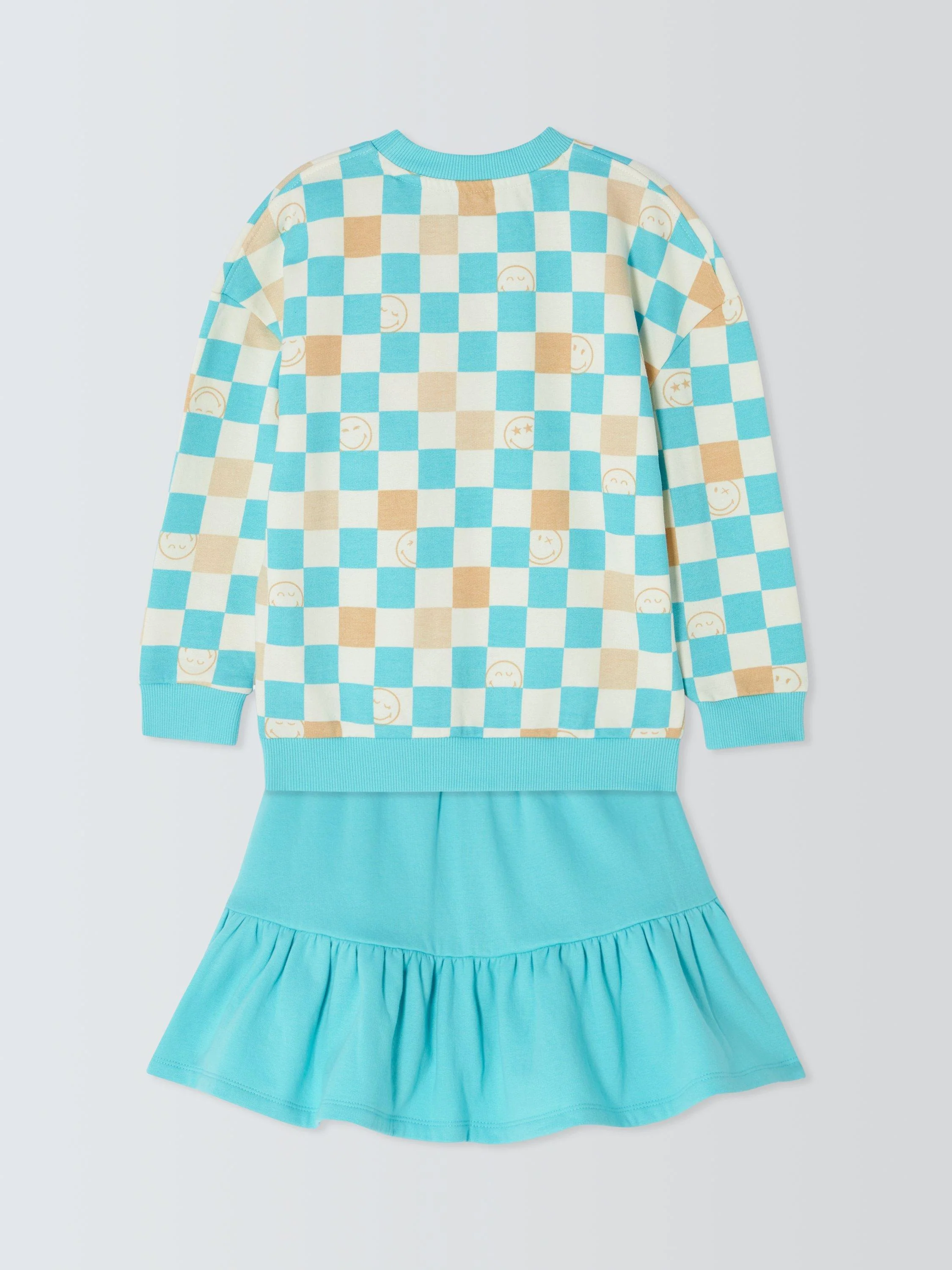 Kids' SmileyWorld Day Sweatshirt and Skirt Set, Tibetan Stone - Image 4