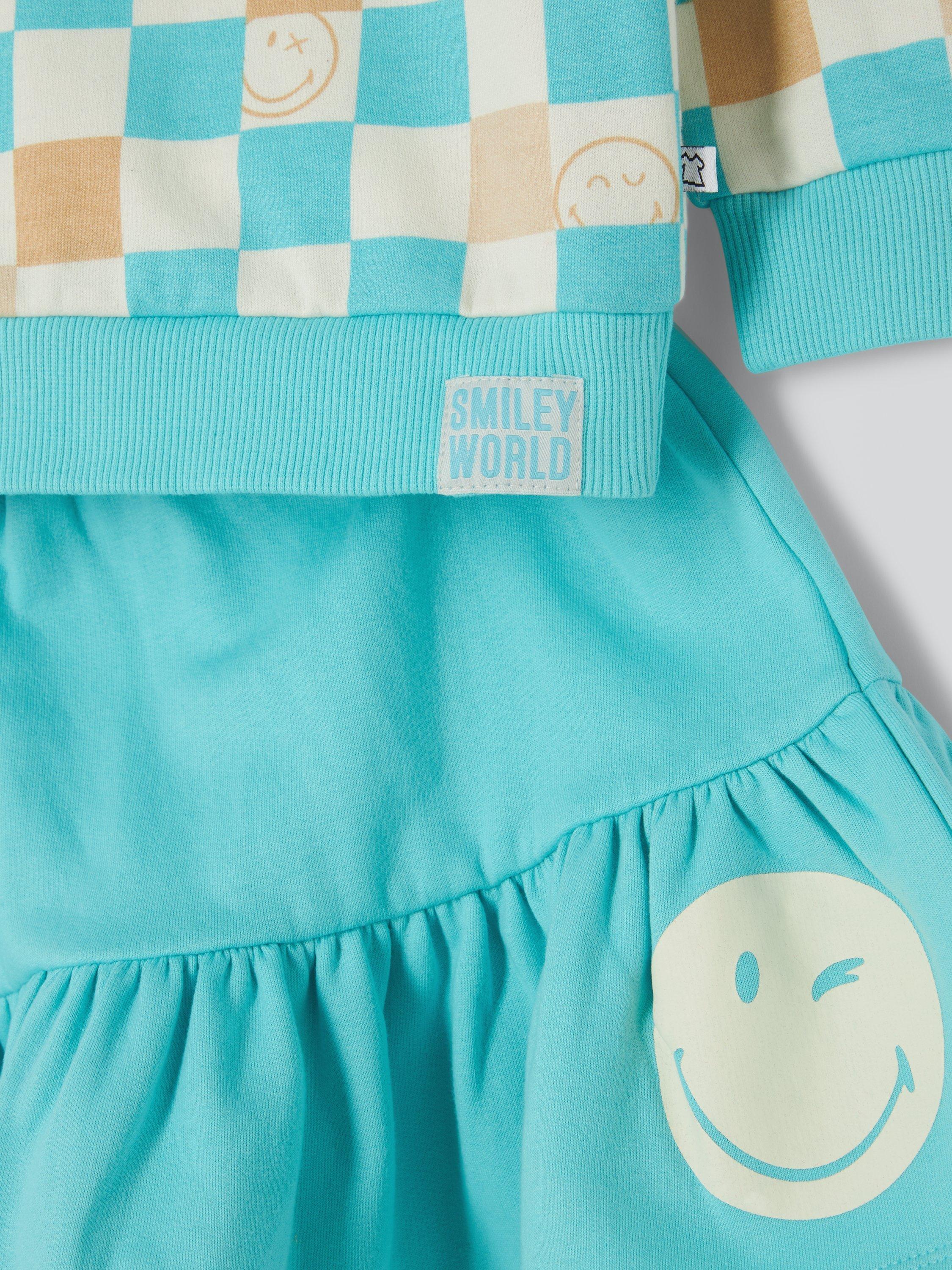 Kids' SmileyWorld Day Sweatshirt and Skirt Set, Tibetan Stone - Image 5