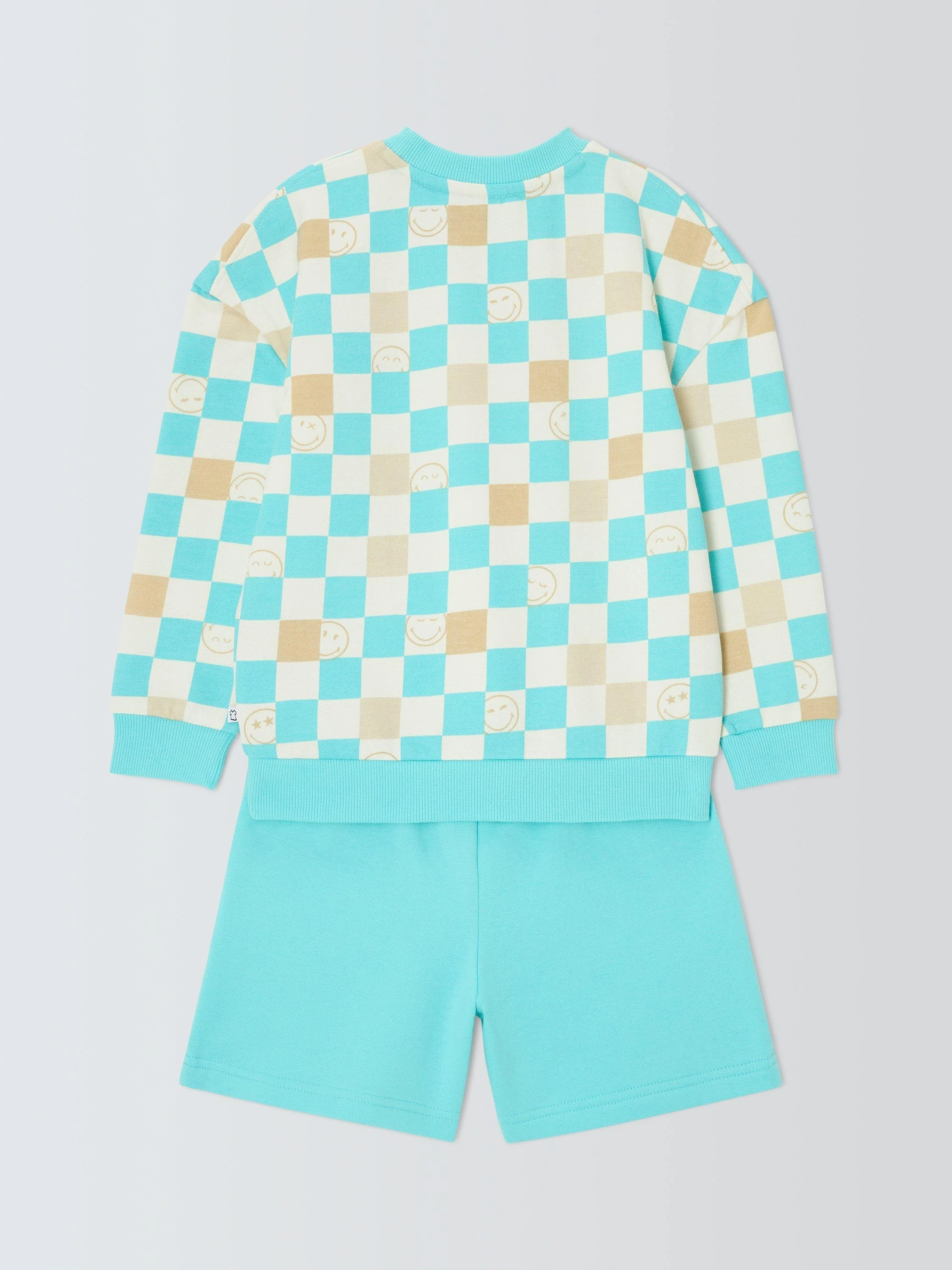 Kids' SmileyWorld Sweatshirt & Shorts Set, Tibetan Stone - Image 4