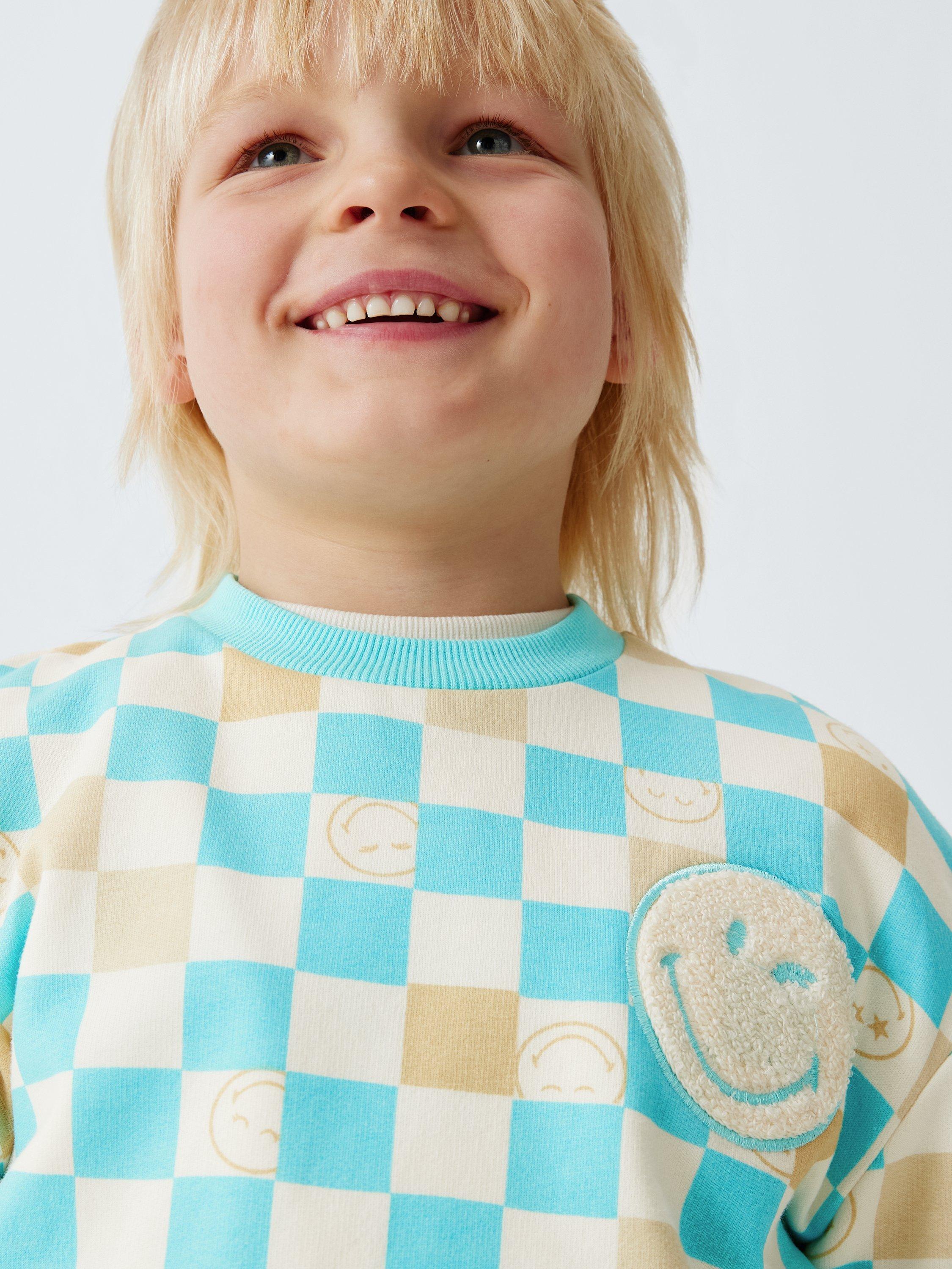 Kids' SmileyWorld Sweatshirt & Shorts Set, Tibetan Stone - Image 6
