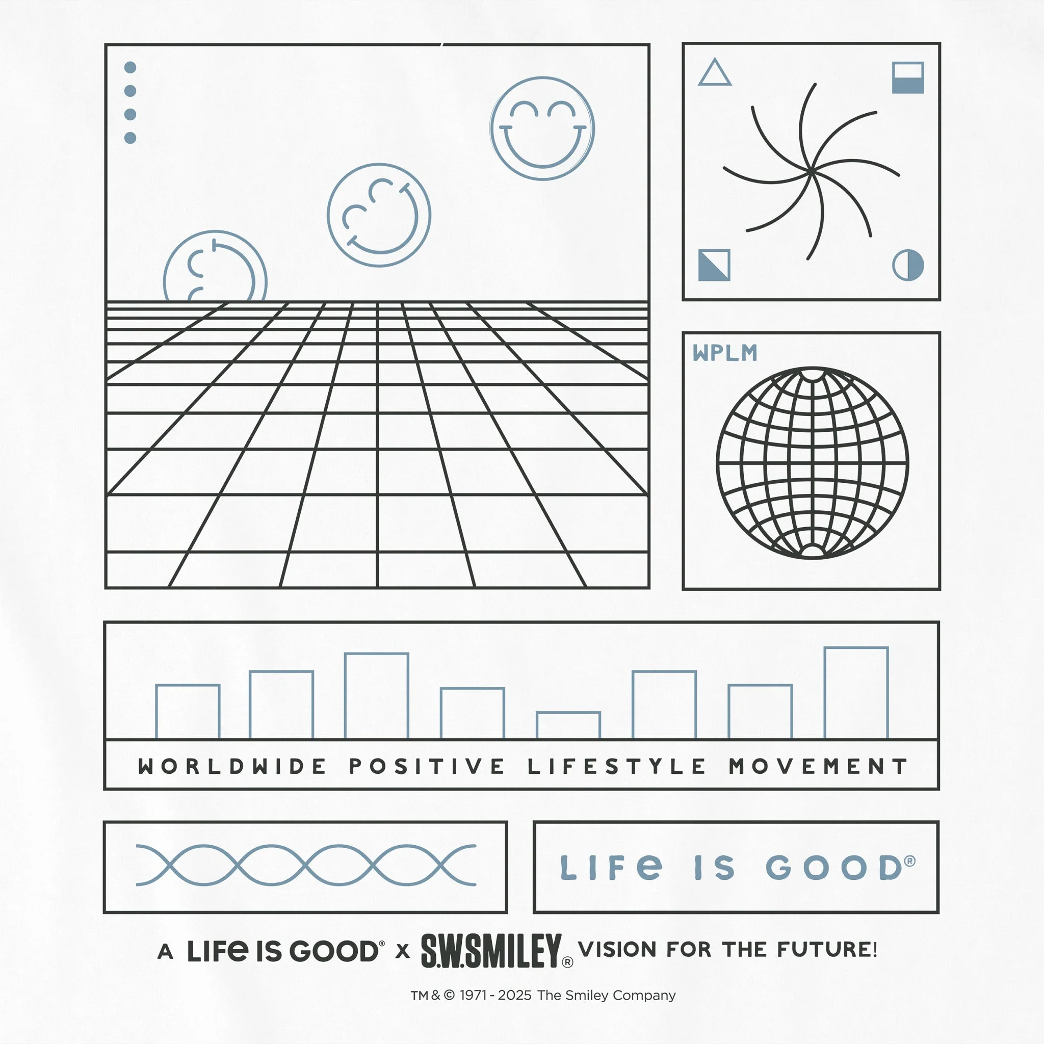 LIG | S.W.Smiley Schematic Short Sleeve Crusher Tee - Image 2