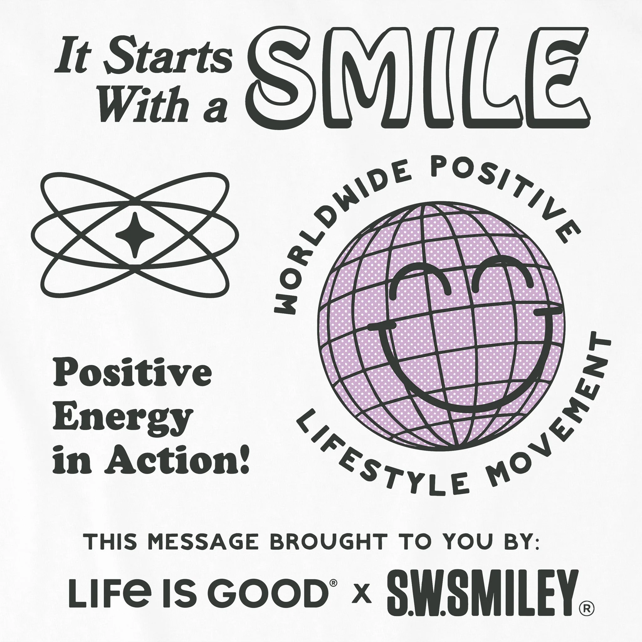 LIG | S.W.Smiley Starts with a Smile Short Sleeve Crusher Tee - Image 2