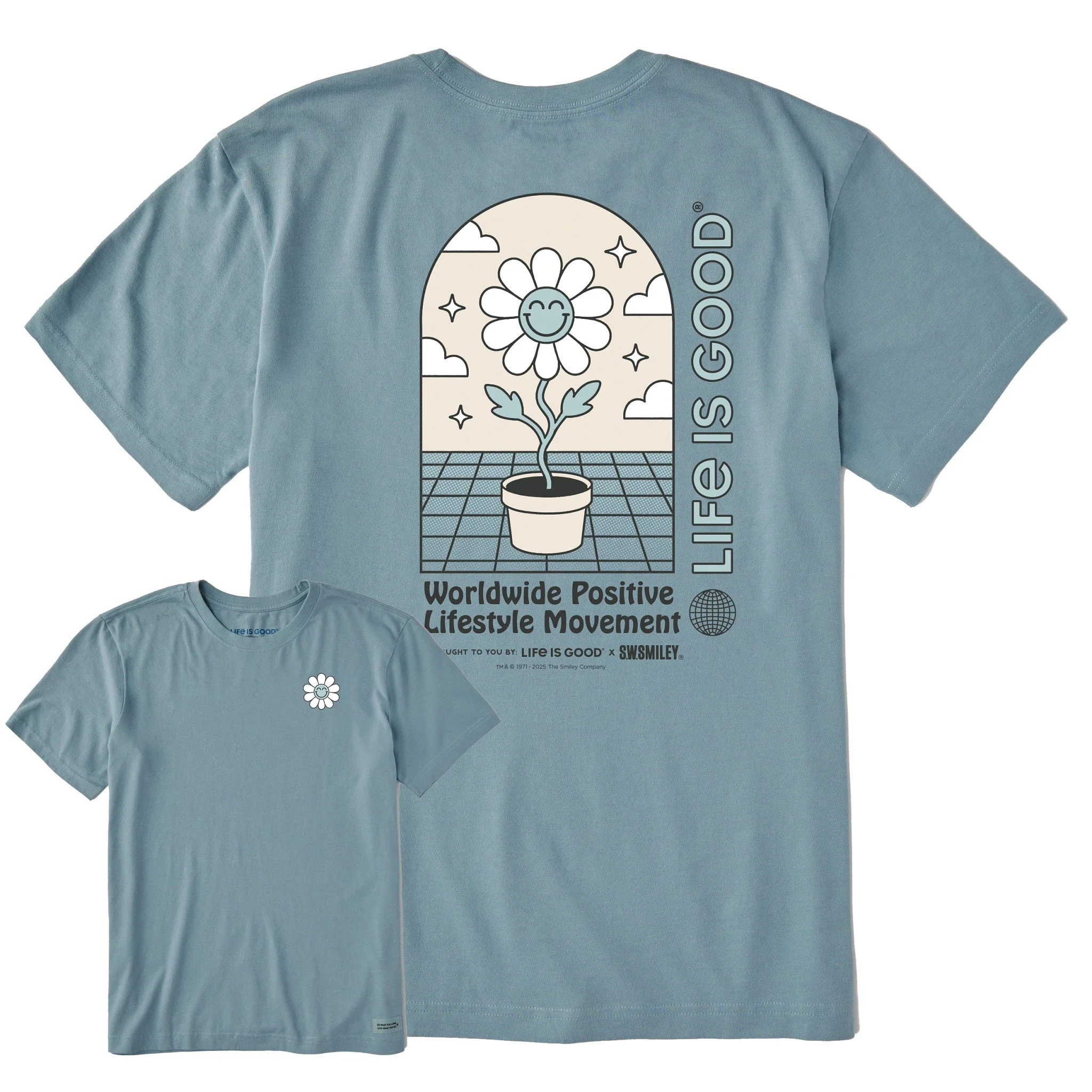 LIG | S.W.Smiley Happy Plant Short Sleeve Crusher Tee
