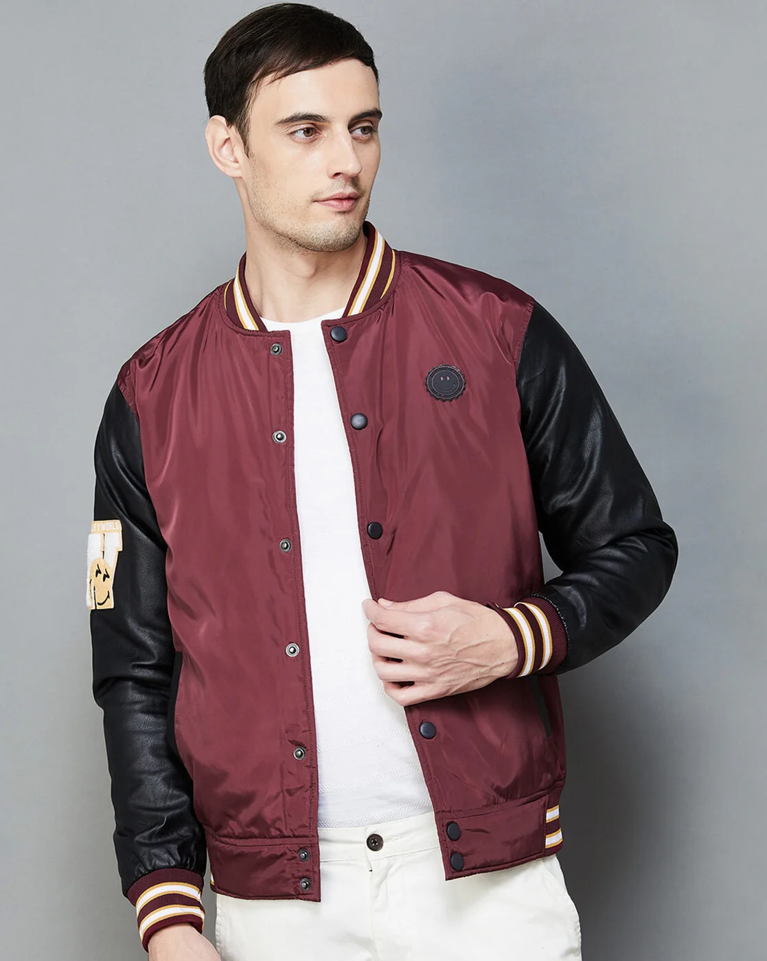 Men Regular Fit Biker Jacket