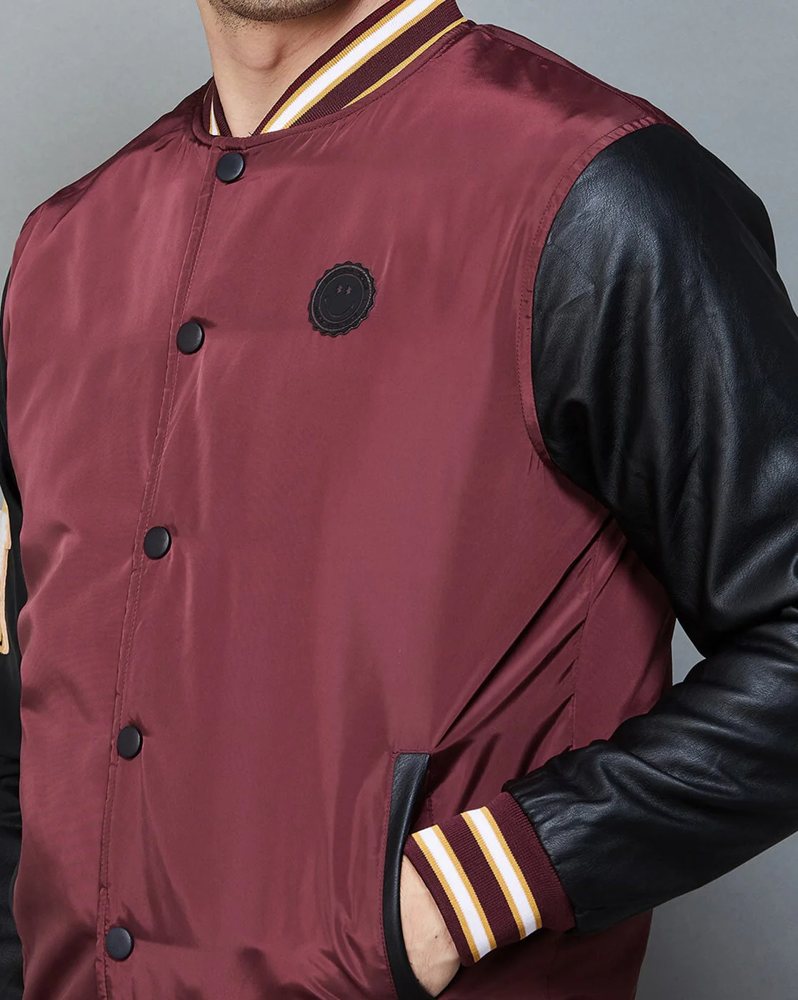Men Regular Fit Biker Jacket - Image 5