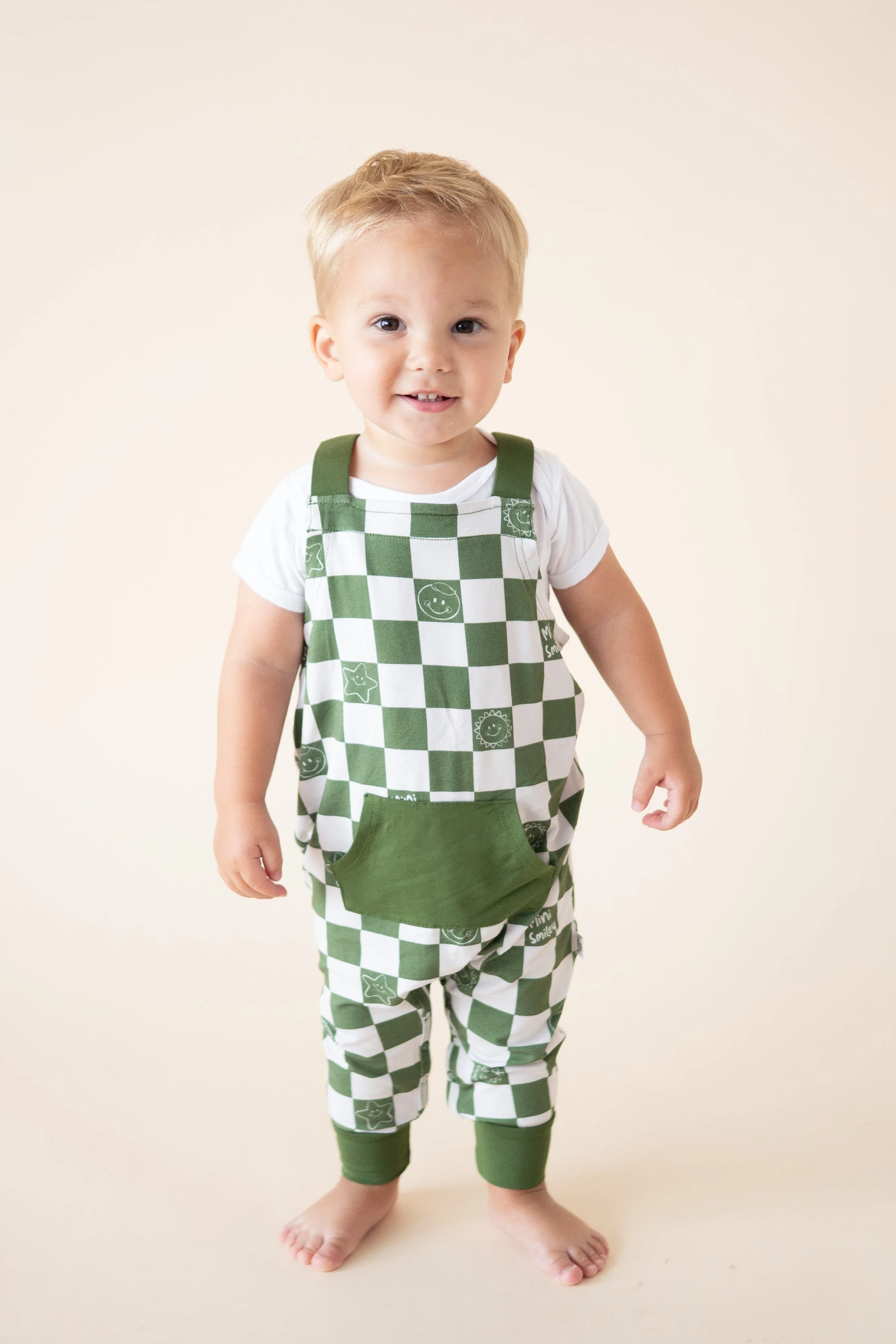 Overalls - Mini Smiley® Check - Luxe Bamboo - Image 3