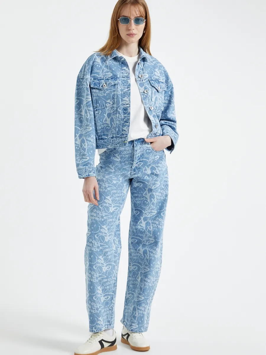 Printed Denim Jacket | DUB x SmileyWorld - Image 3