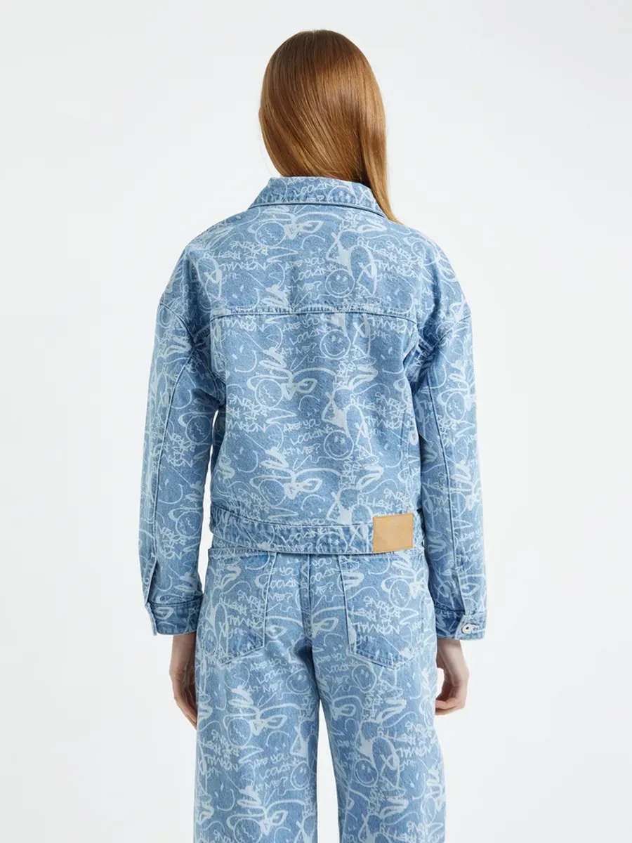 Printed Denim Jacket | DUB x SmileyWorld - Image 4