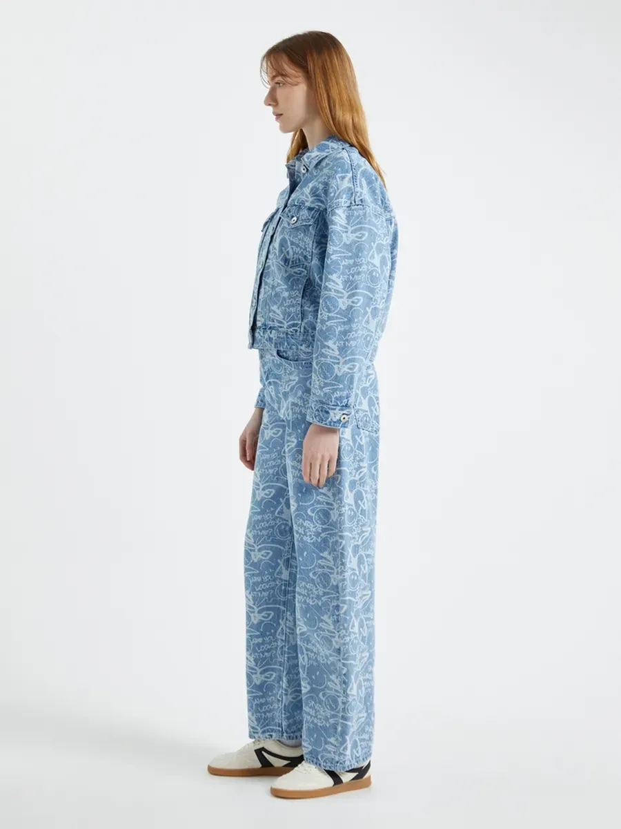 Printed Denim Jacket | DUB x SmileyWorld - Image 5