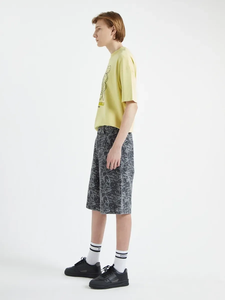 Printed Denim Shorts | DUB x SmileyWorld - Image 5