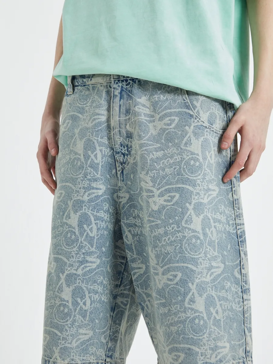 Printed Denim Shorts | DUB x SmileyWorld - Image 2