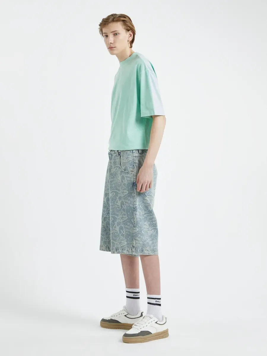 Printed Denim Shorts | DUB x SmileyWorld - Image 5