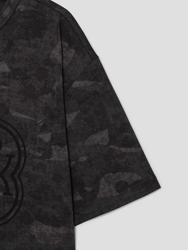 S.W.Smiley Camo Graphic Short Sleeve Tee - Black - Image 11