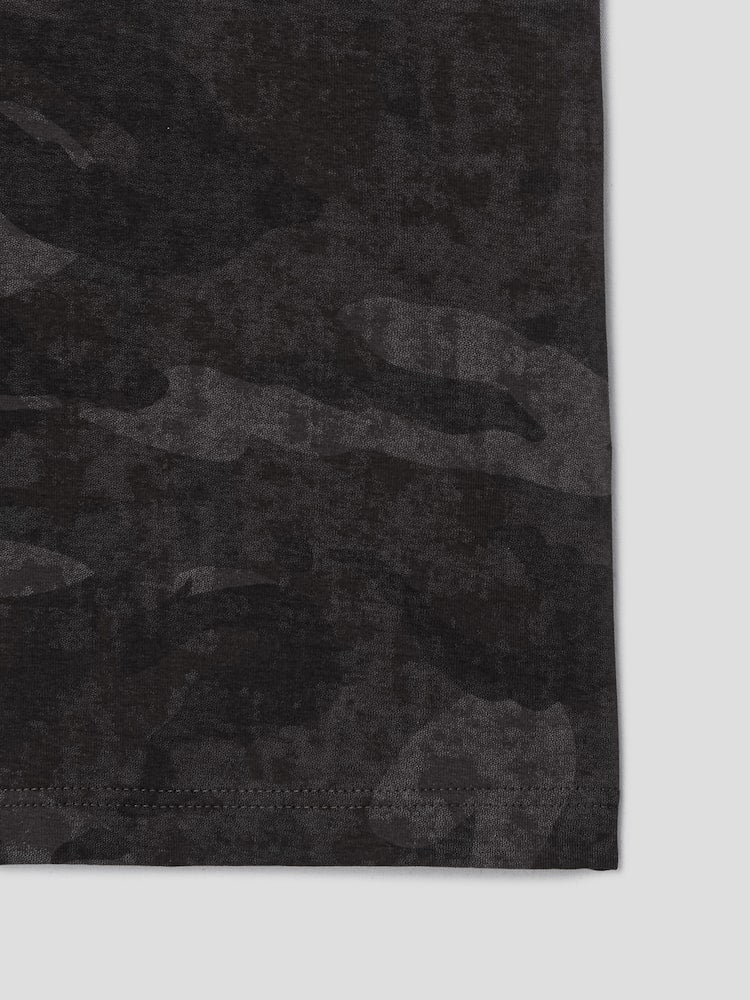 S.W.Smiley Camo Graphic Short Sleeve Tee - Black - Image 12