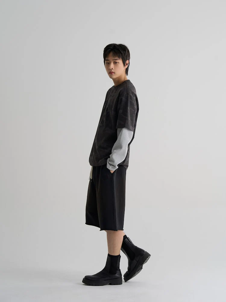S.W.Smiley Camo Graphic Short Sleeve Tee - Black - Image 3